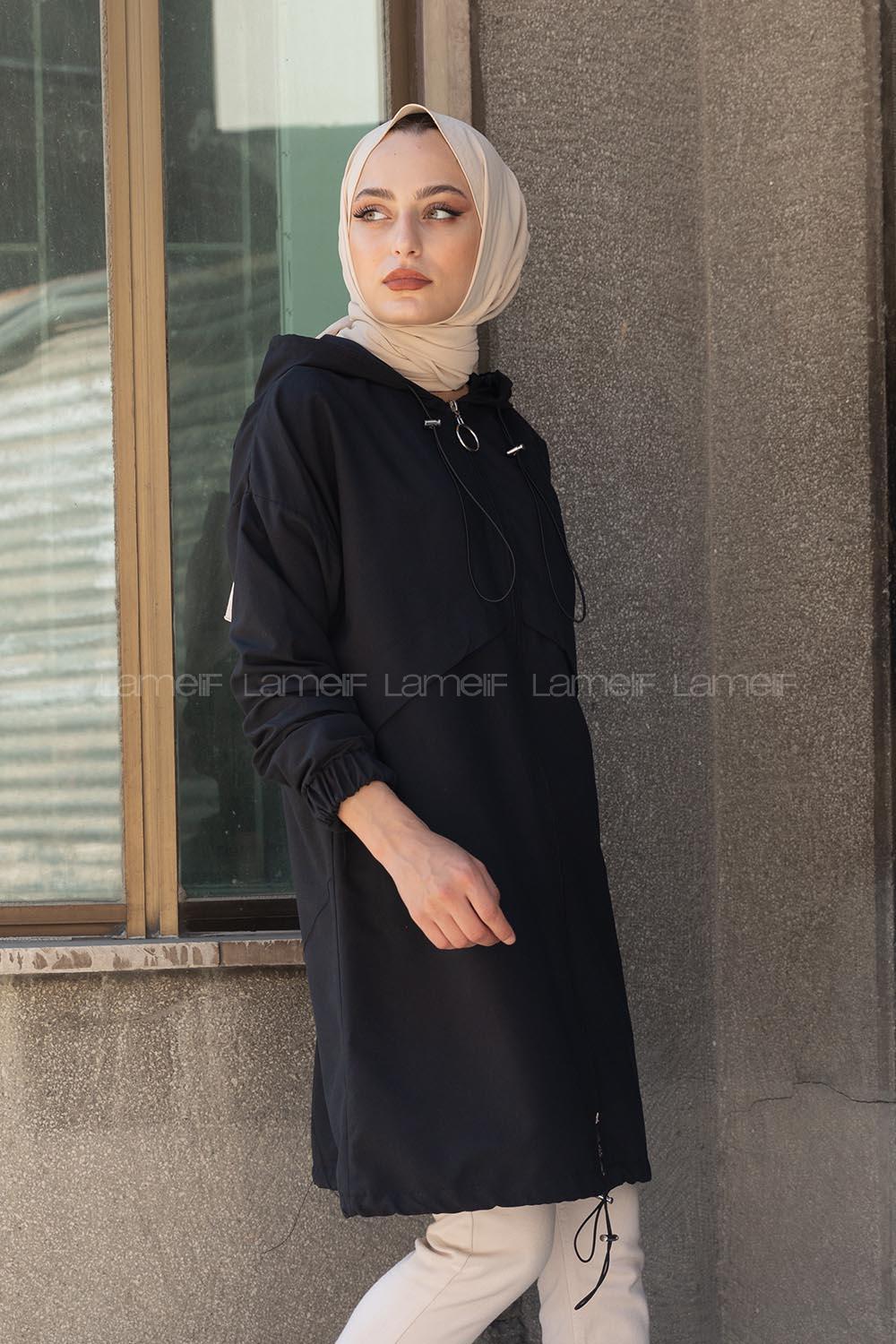 Modalamelif Kapşonlu Hırka Siyah