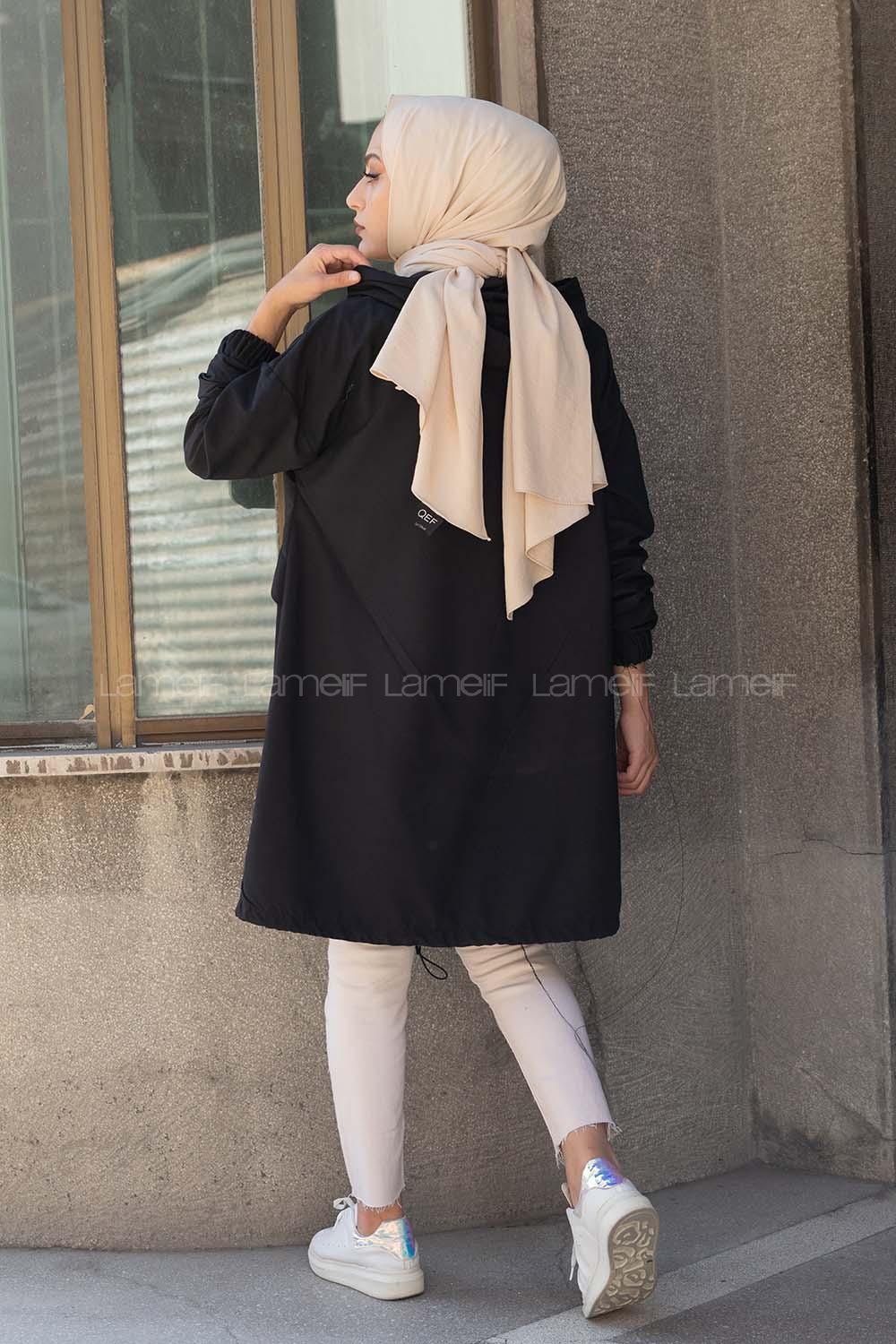 Modalamelif Kapşonlu Hırka Siyah