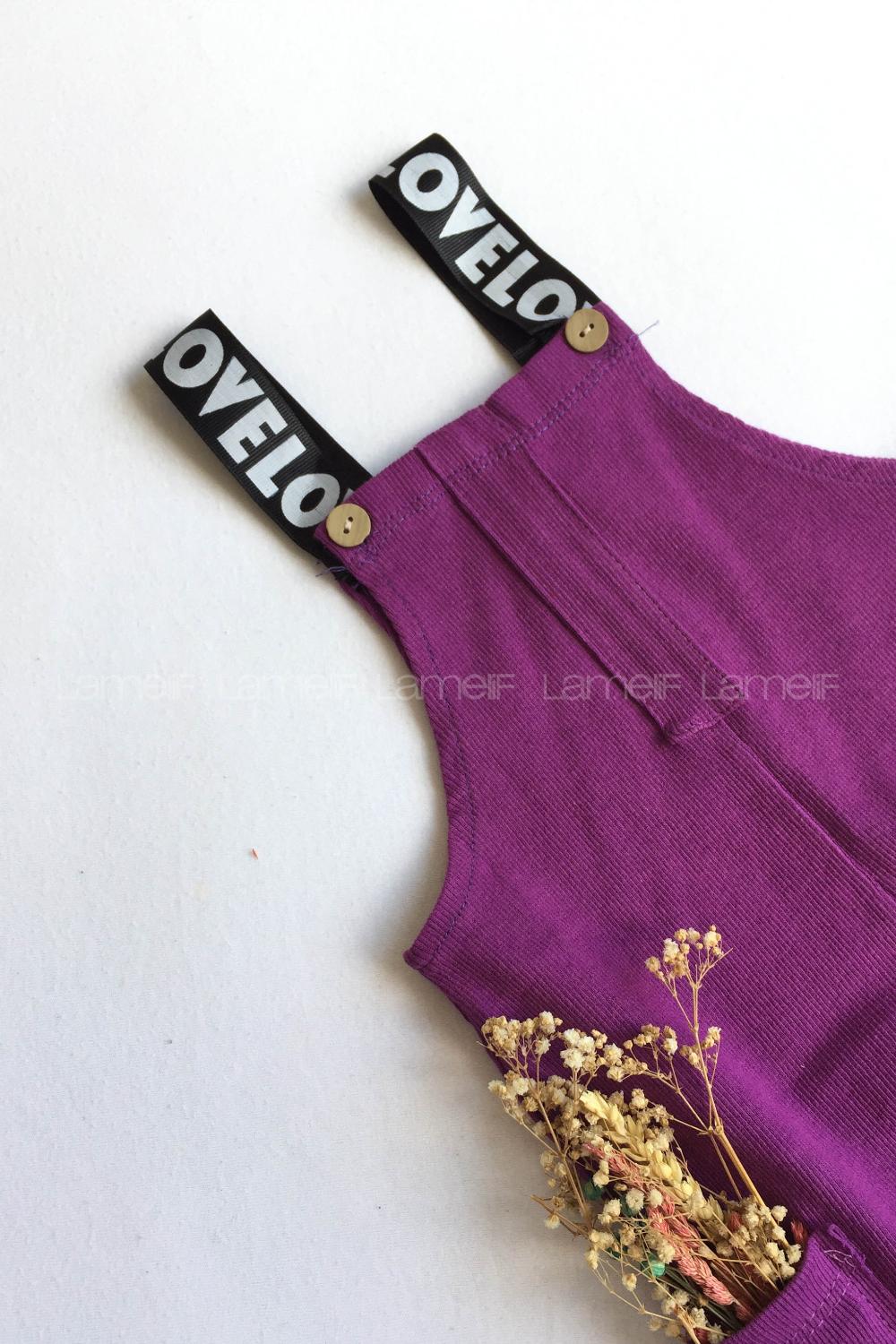 Modalamelif Kız Çocuk Askılı Slopet Mor