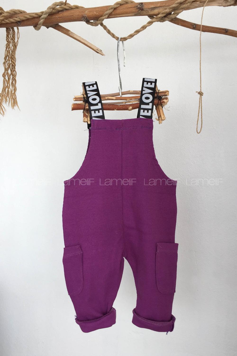 Modalamelif Kız Çocuk Askılı Slopet Mor