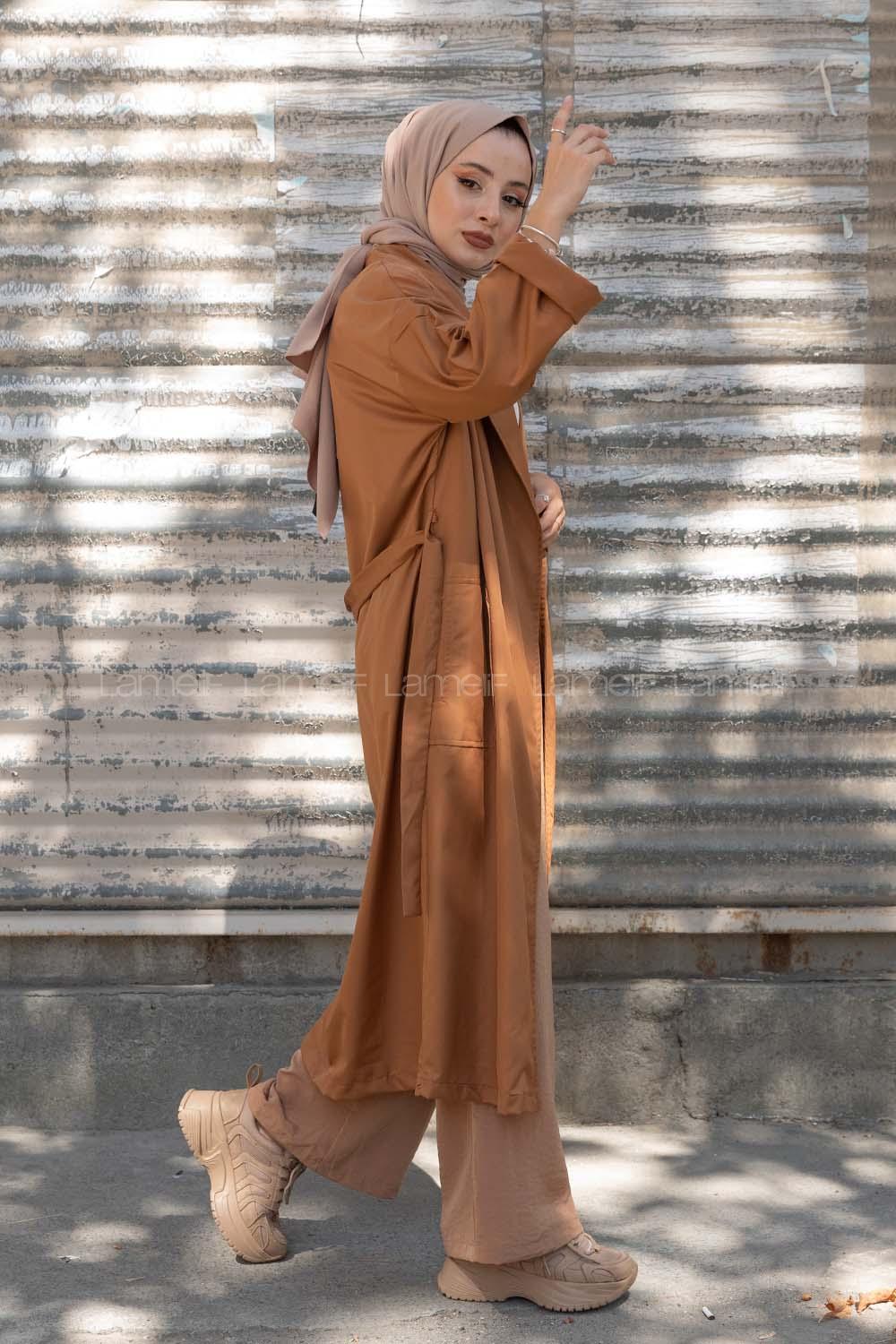 Modalamelif Kuşak Bağlamalı Trenç Camel