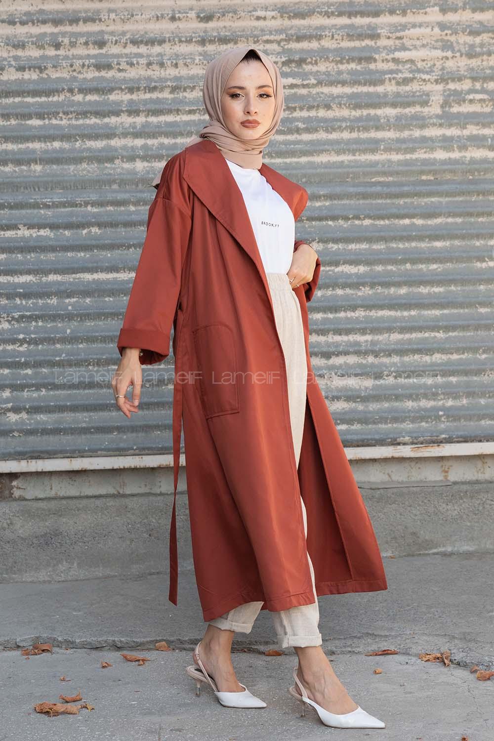 Modalamelif Kuşak Bağlamalı Trenç Kiremit