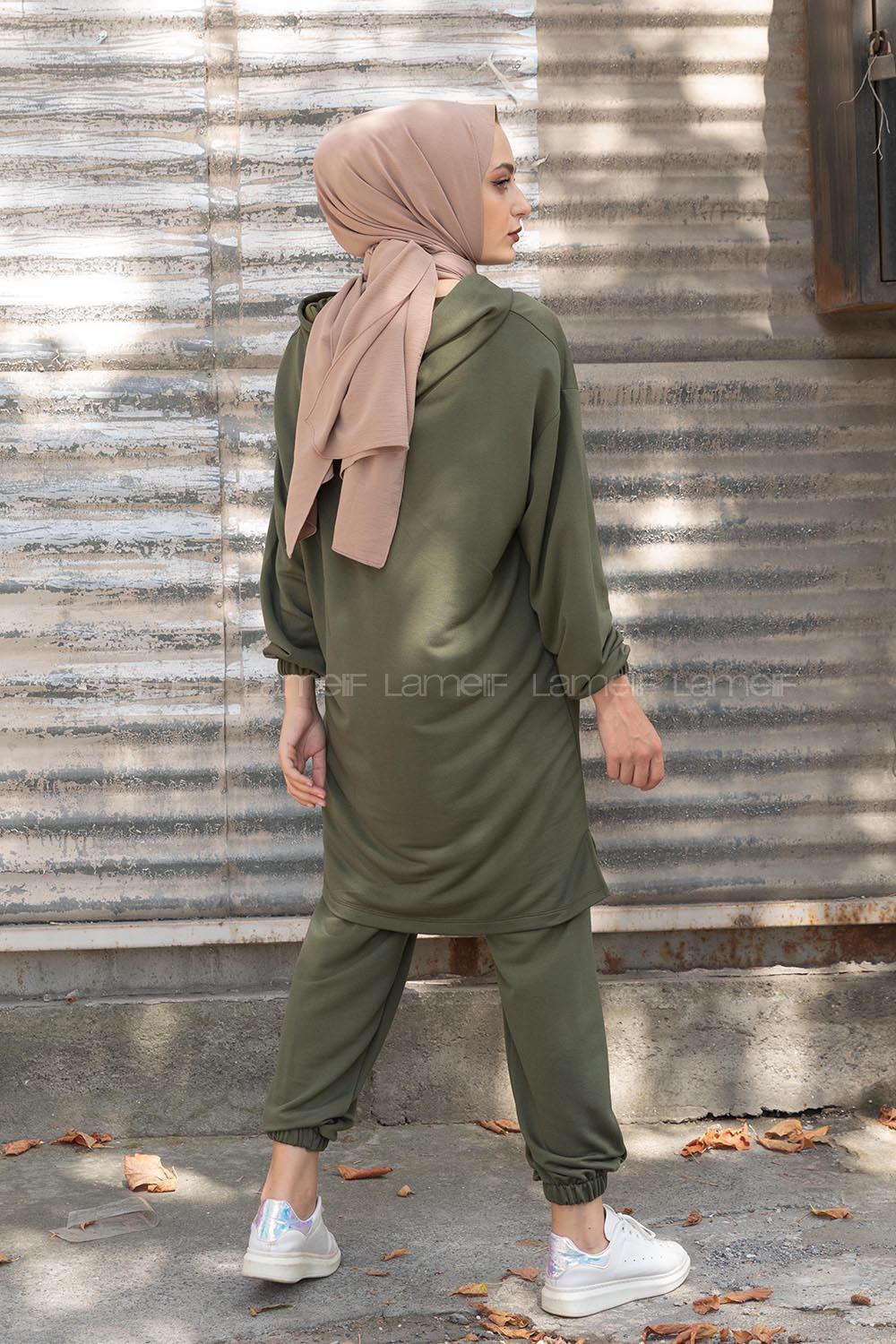 Modalamelif Önü Baskılı İkili Takım Haki