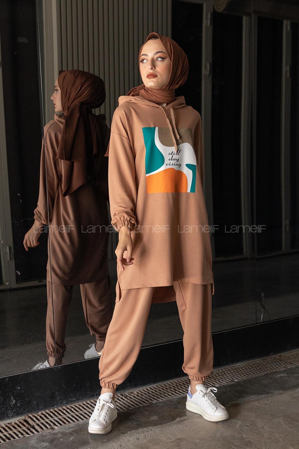 Modalamelif Önü Baskılı İkili Takım Sütlü Kahve