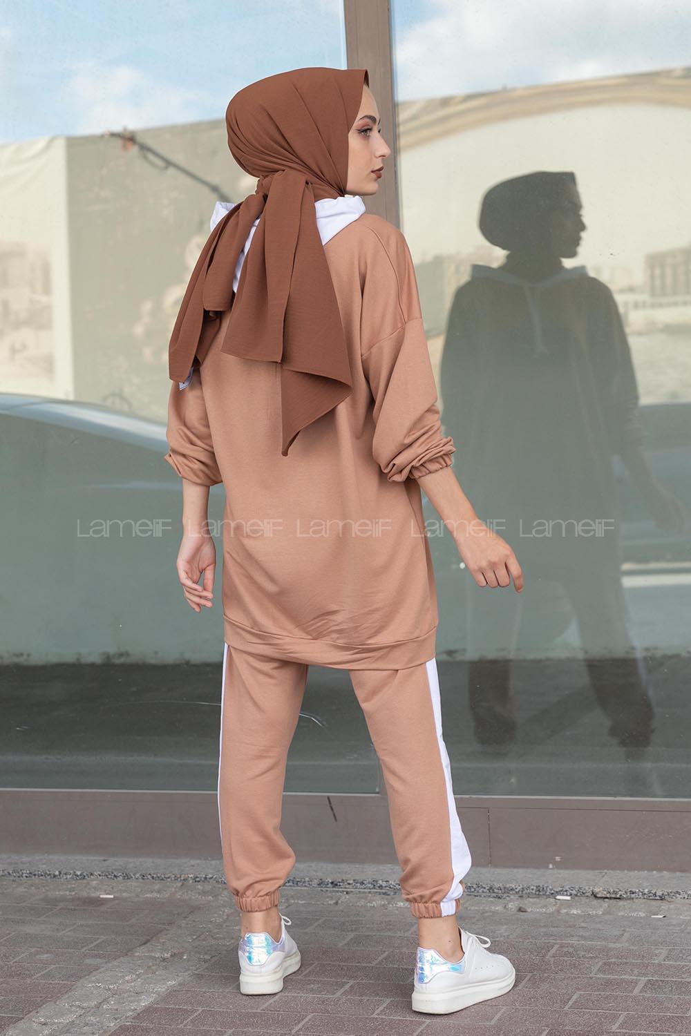 Modalamelif Önü Yazı Baskılı Garnili İkili Takım Sütlü Kahve