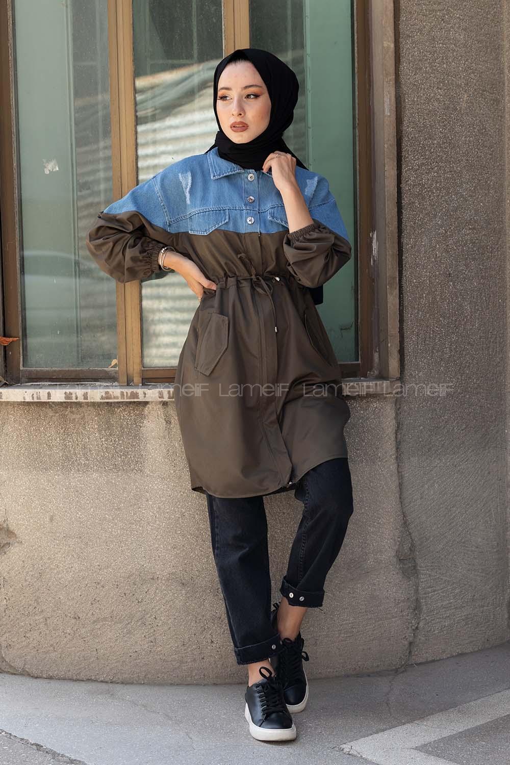 Modalamelif Üst Kot Garnili Trenç Haki