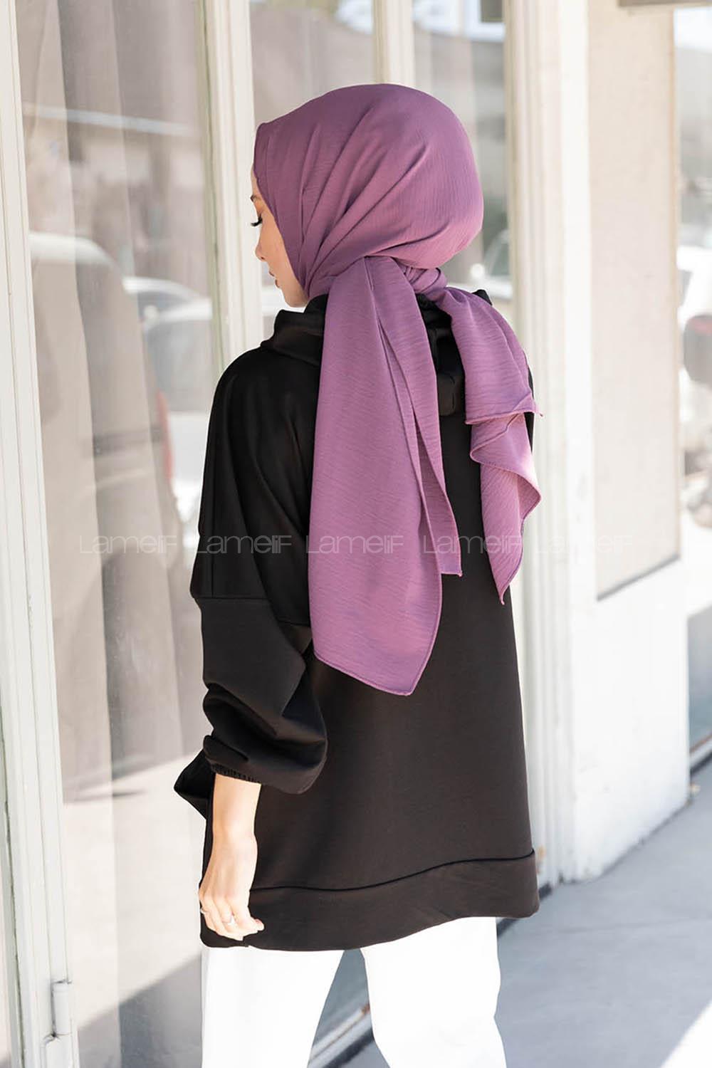 Modalamelif  Kanguru Cepli Kapşonlu Sweatshirt Siyah