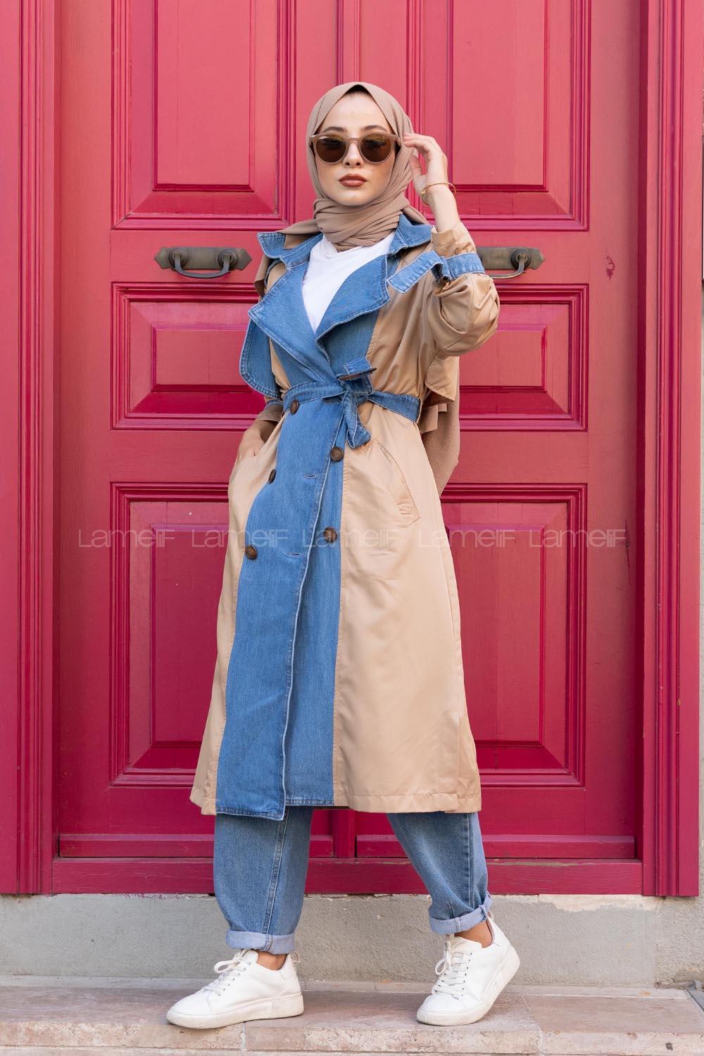 Modalamelif Kot Garnili Trenç Camel