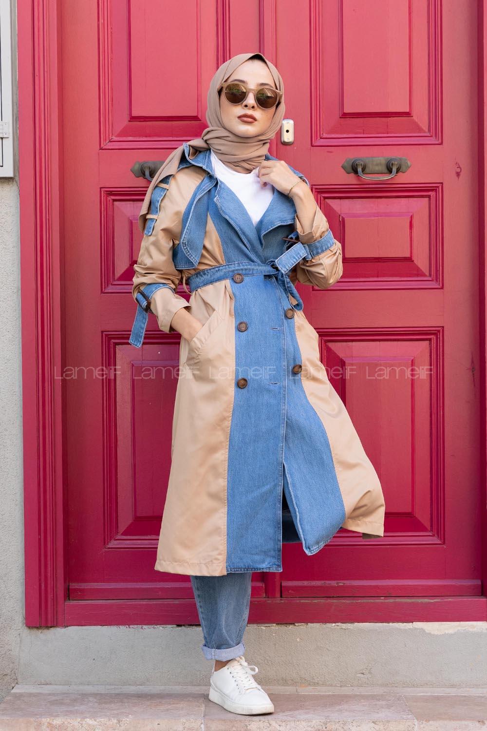 Modalamelif Kot Garnili Trenç Camel