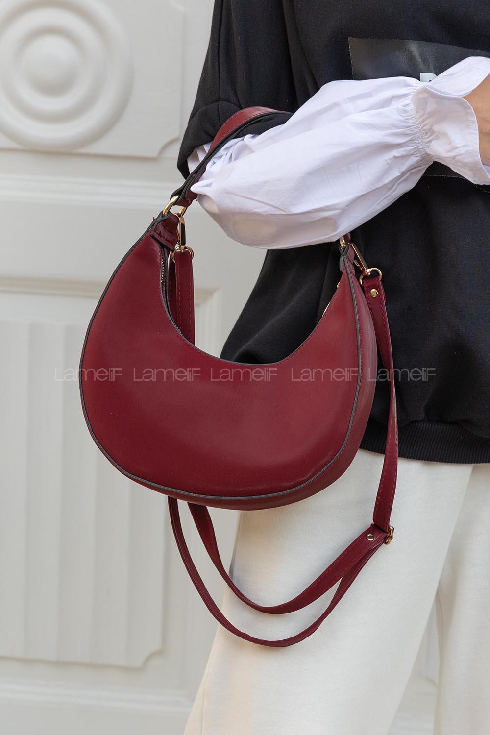 Modalamelif Yarım Ay Model Çapraz Çanta Bordo