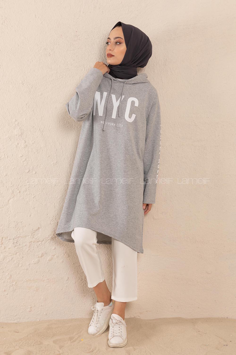 Modalamelif Nyc Baskılı Sweat Gri
