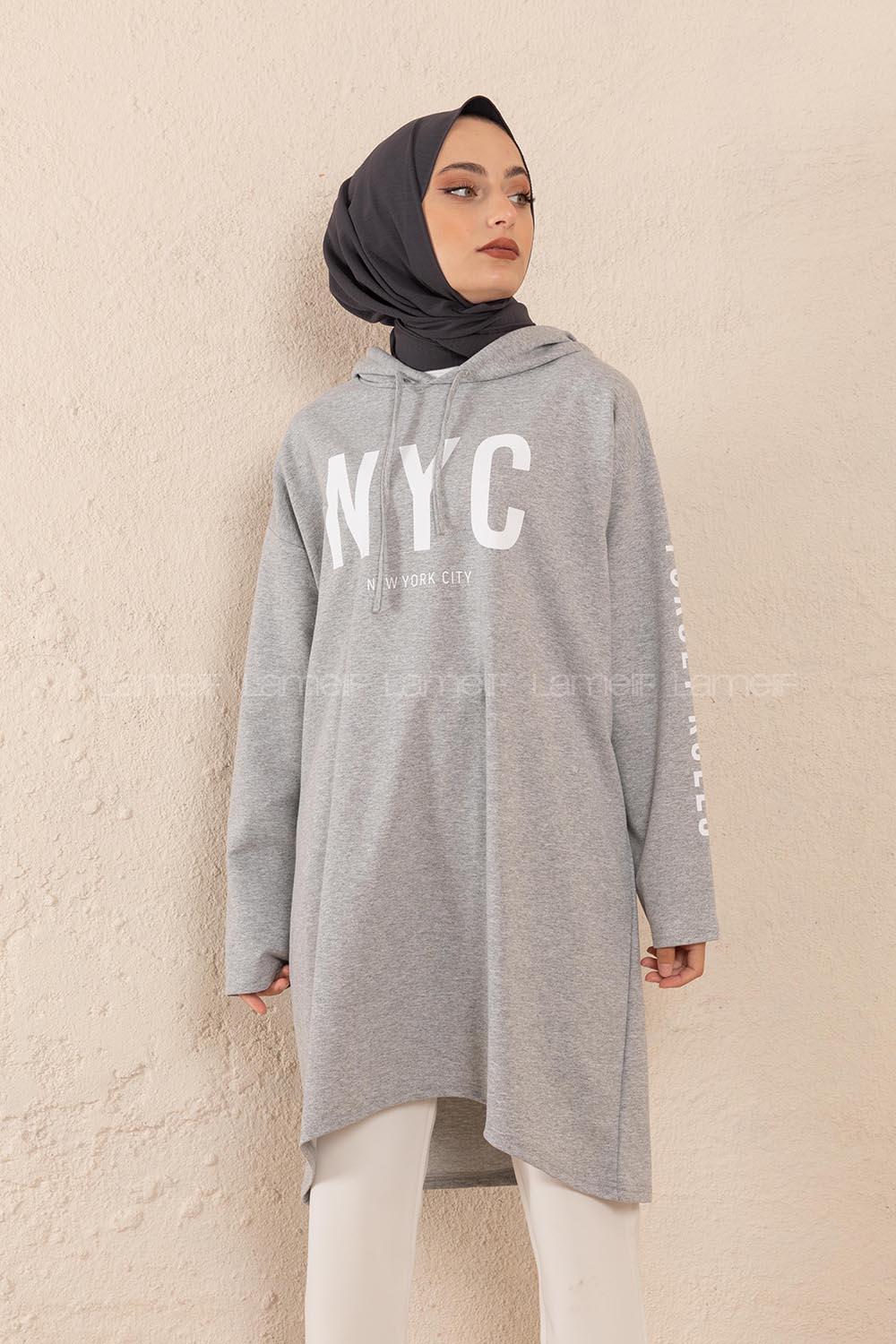 Modalamelif Nyc Baskılı Sweat Gri