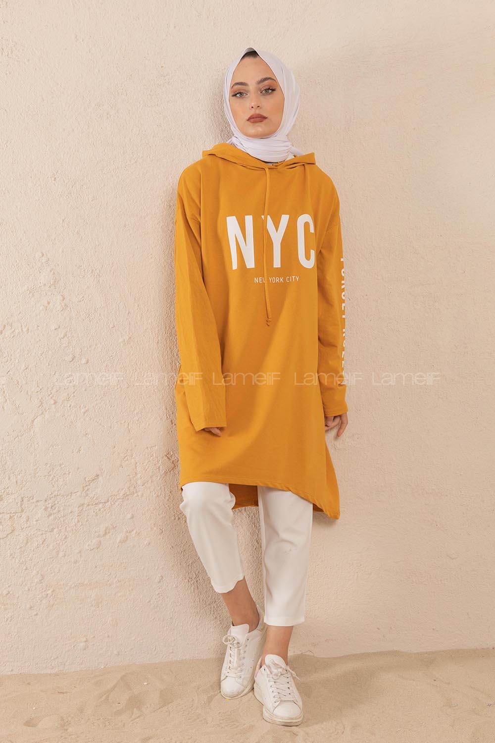 Modalamelif Nyc Baskılı Sweat Hardal Sarısı