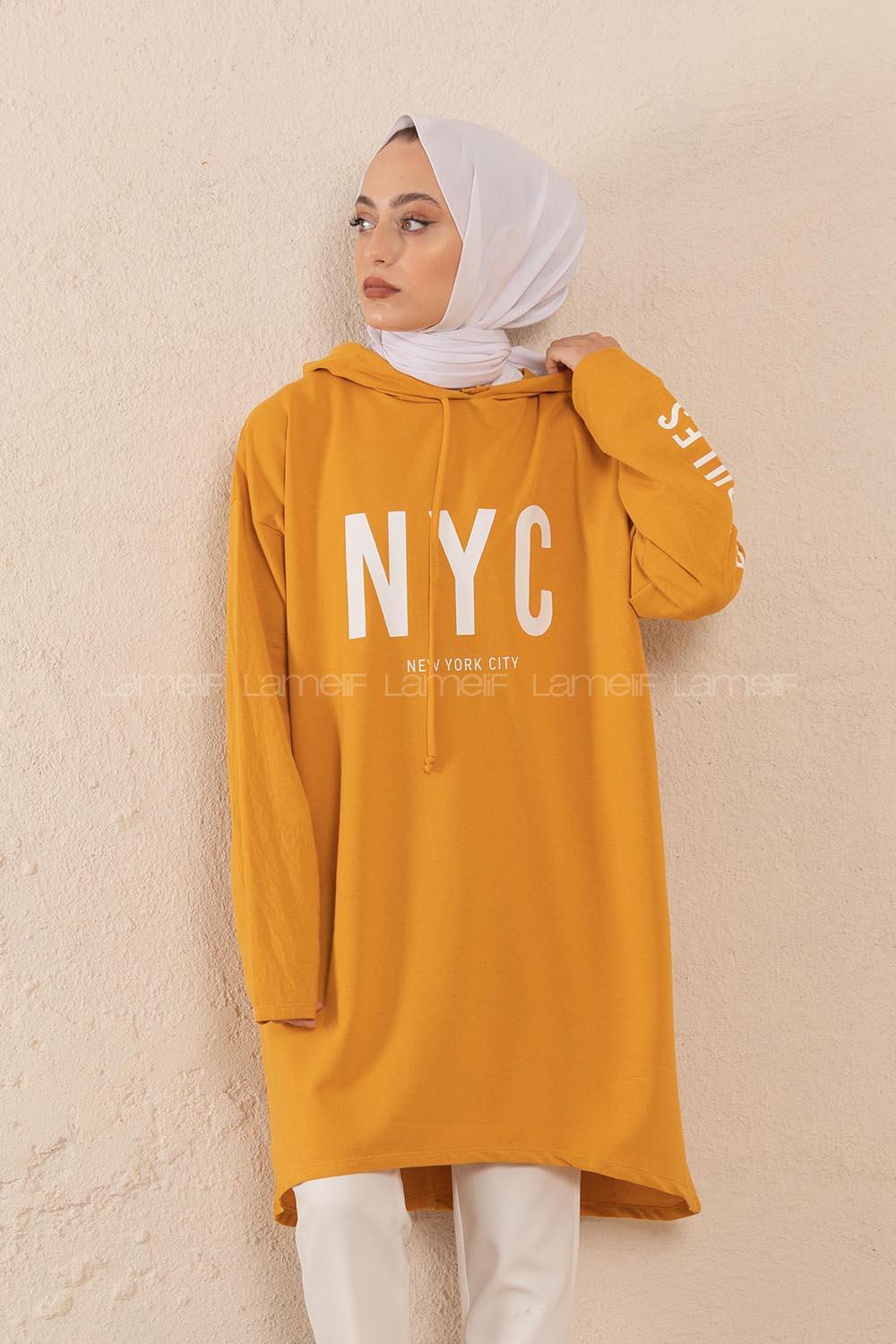 Modalamelif Nyc Baskılı Sweat Hardal Sarısı
