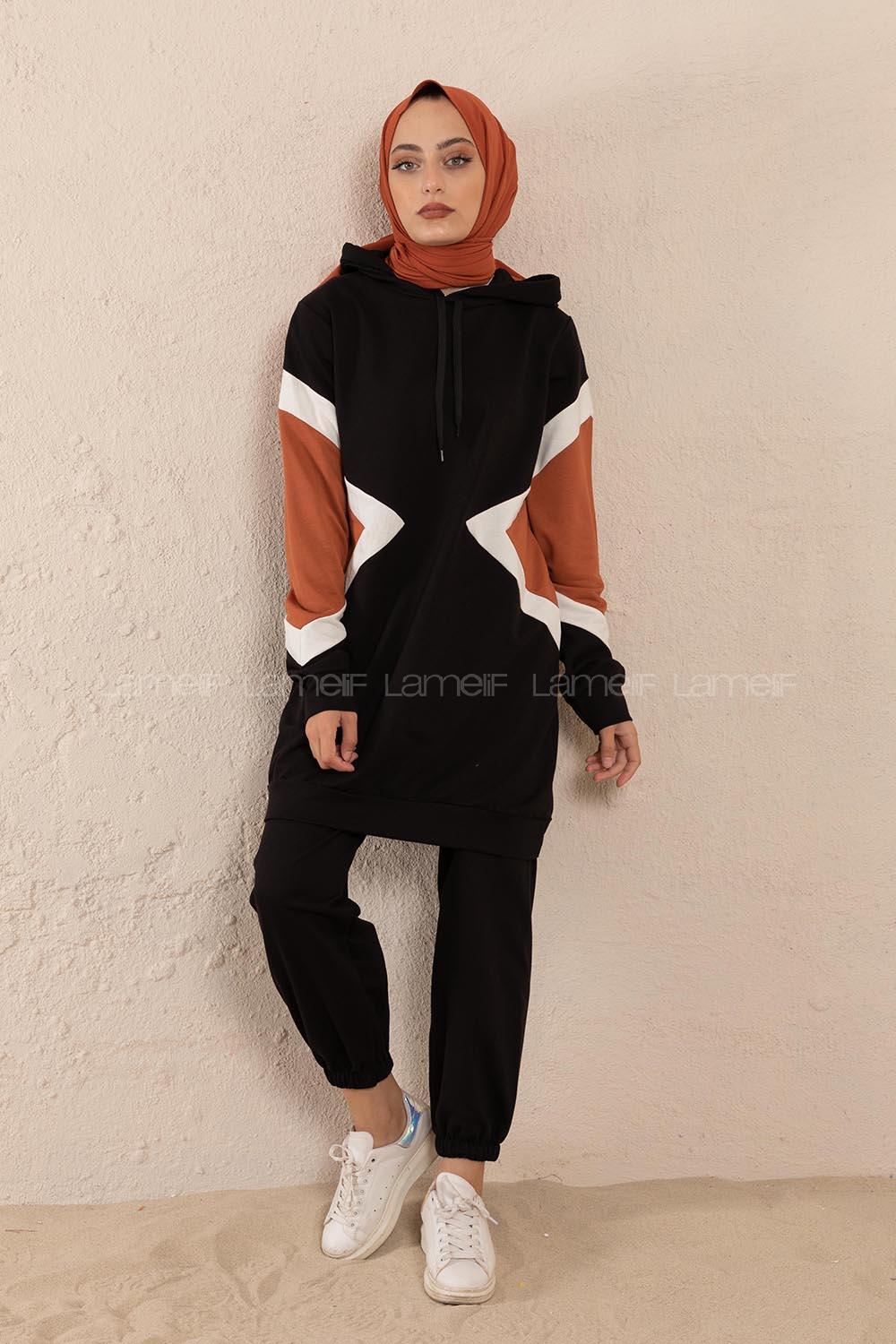 Modalamelif Parça Garnili İkili Takım Siyah