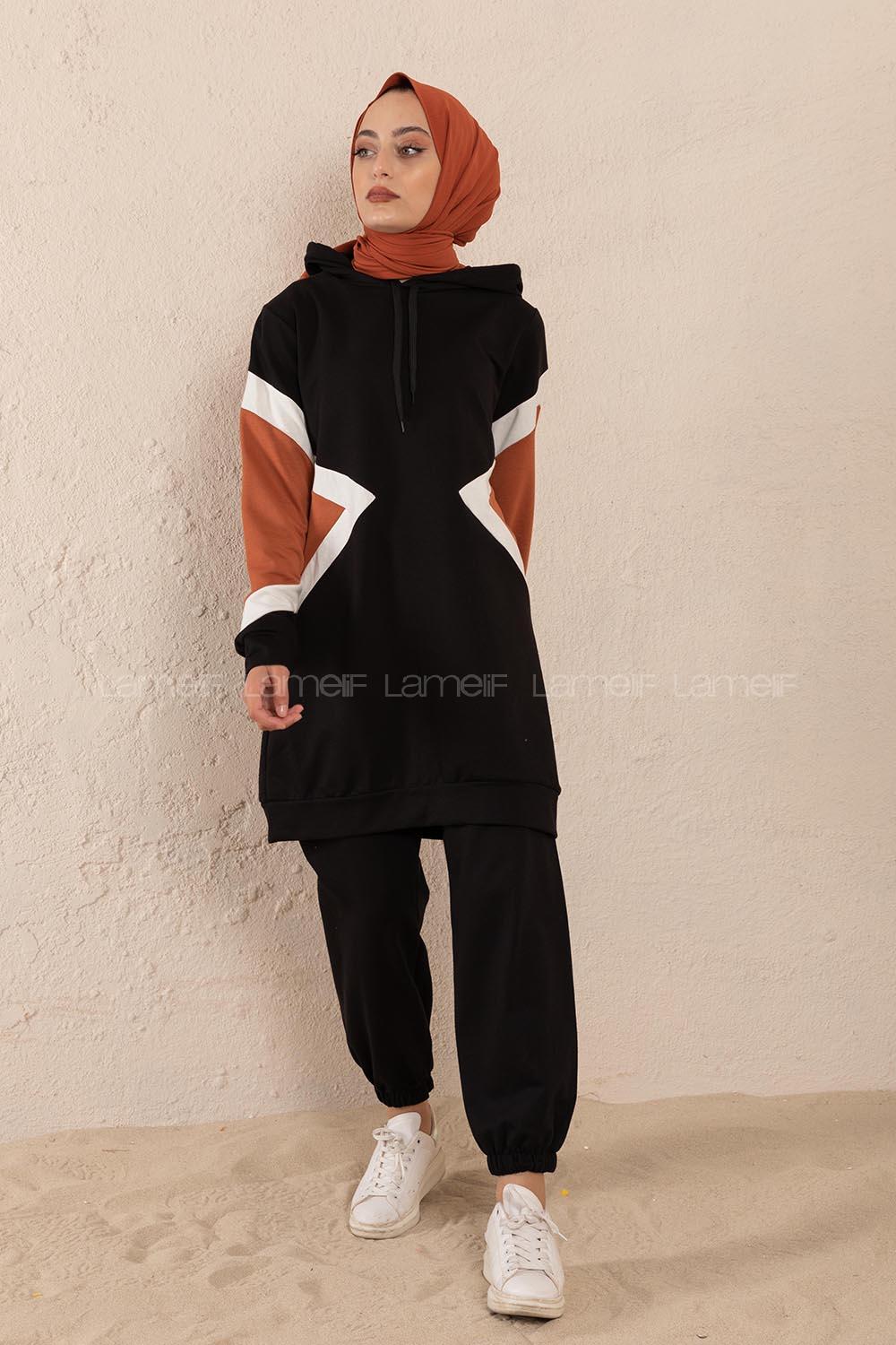 Modalamelif Parça Garnili İkili Takım Siyah