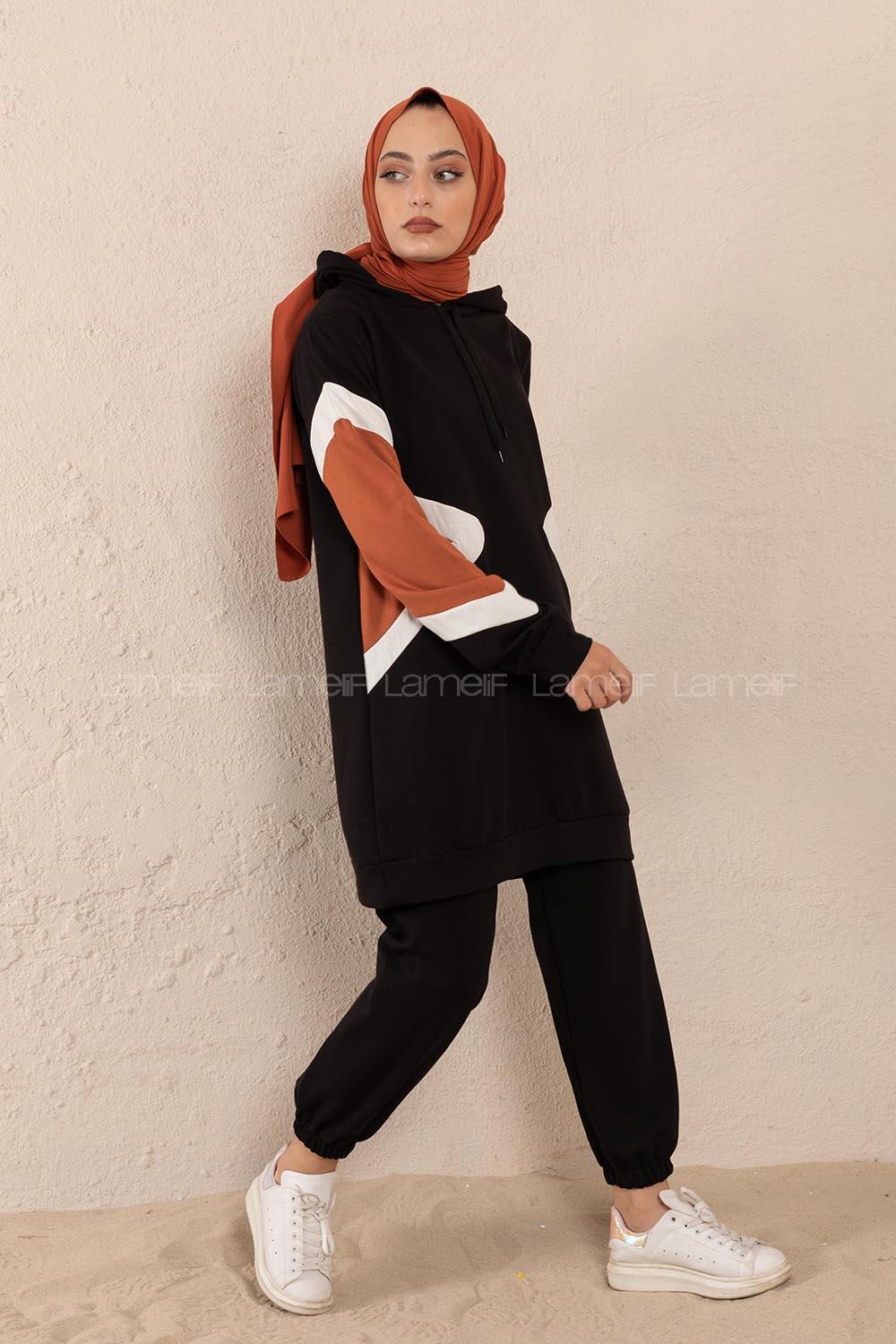 Modalamelif Parça Garnili İkili Takım Siyah