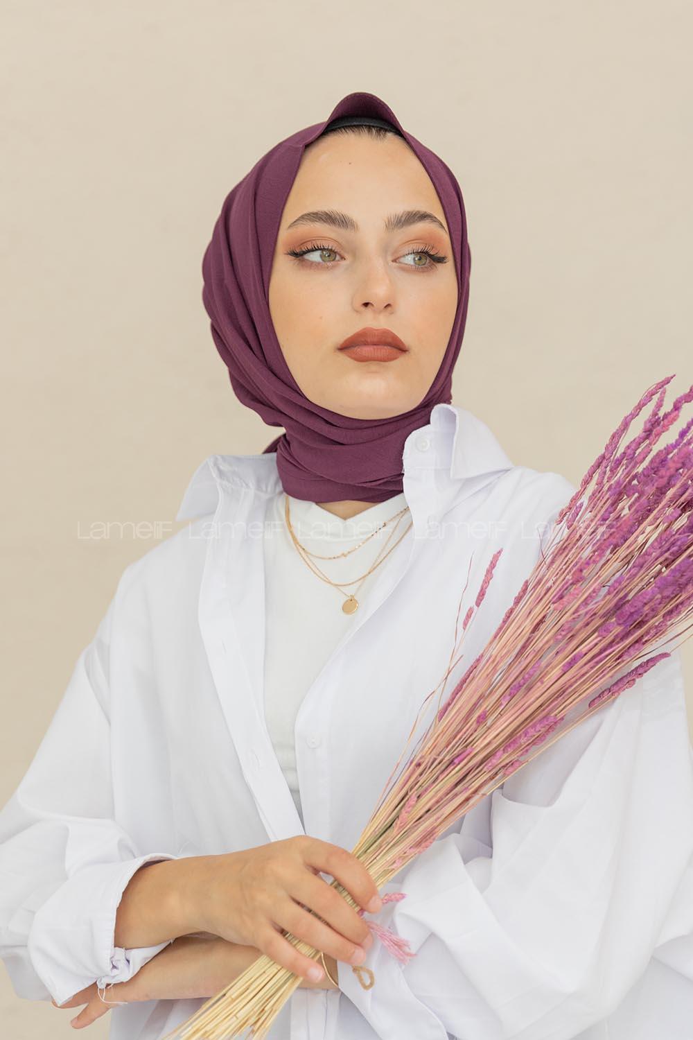 Modalamelif Patlıcan Moru Caz Şal