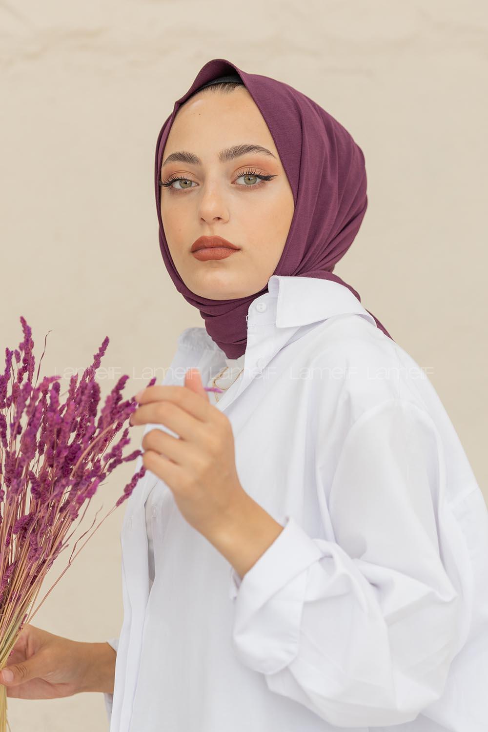 Modalamelif Patlıcan Moru Caz Şal