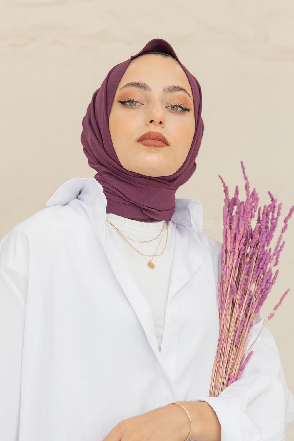 Modalamelif Patlıcan Moru Caz Şal