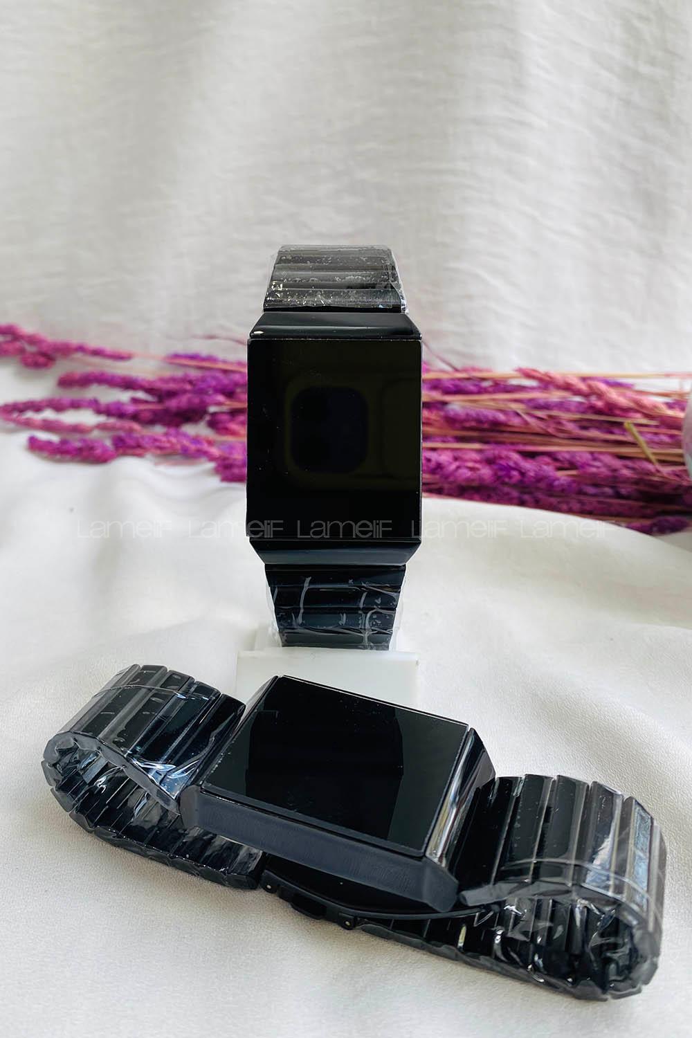 Modalamelif Dokunmatik Led Vintage Siyah Saat