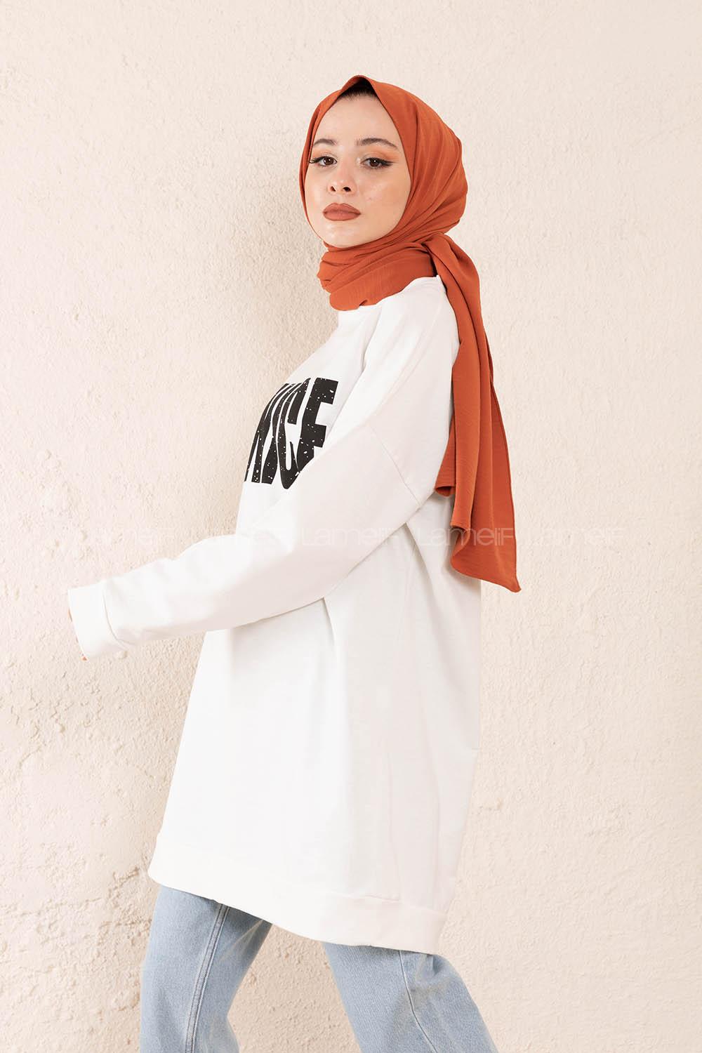 Modalamelif Just Be Nice Sweatshirt Beyaz