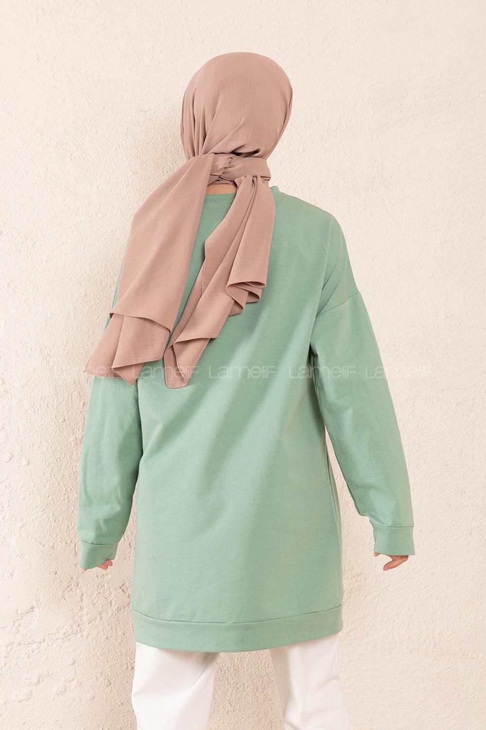 Modalamelif Just Be Nice Sweatshirt Çağla Yeşili