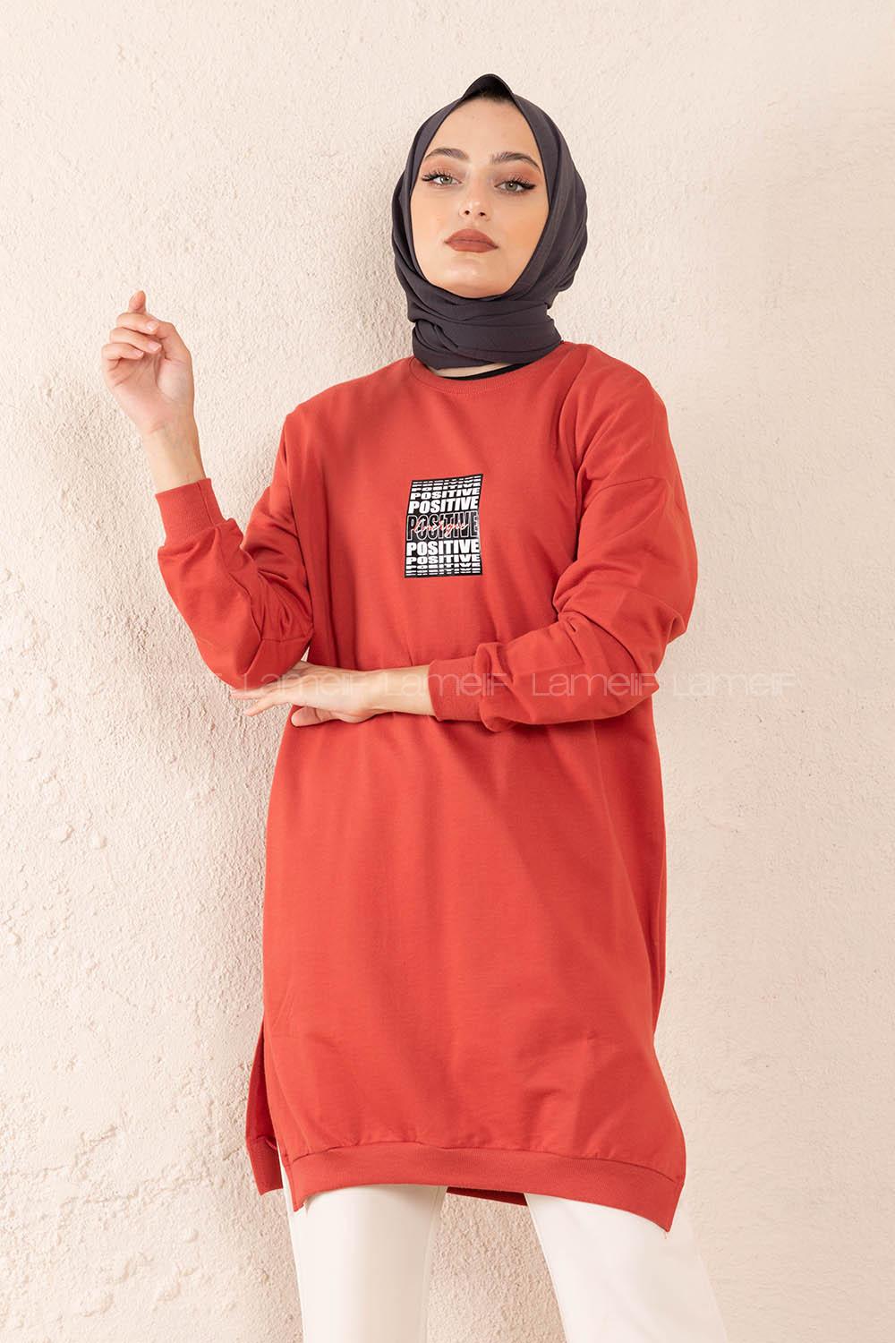 Modalamelif Positive Baskılı Tunik Nar Çiçeği