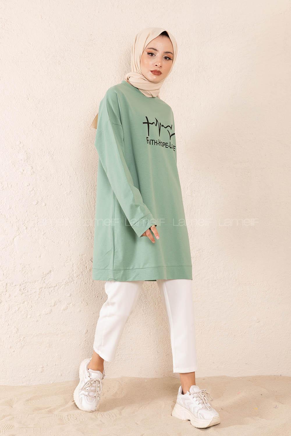 Modalamelif Hope Love Baskılı Sweatshirt Çağla