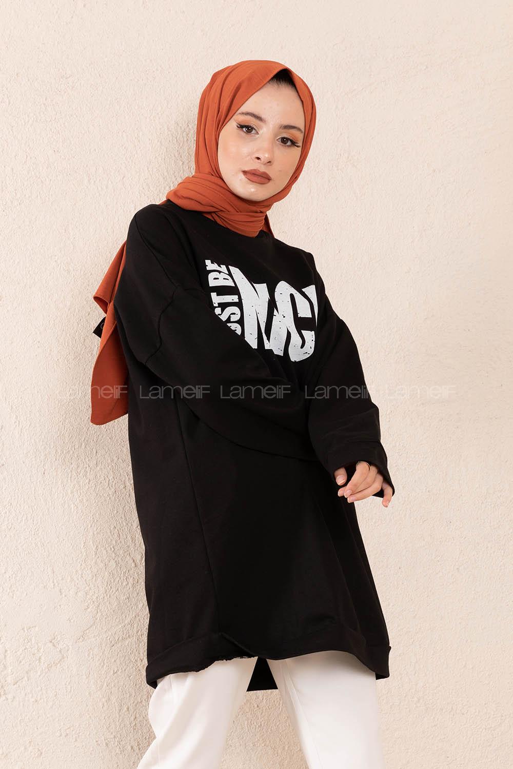 Modalamelif Just Be Nice Sweatshirt Siyah