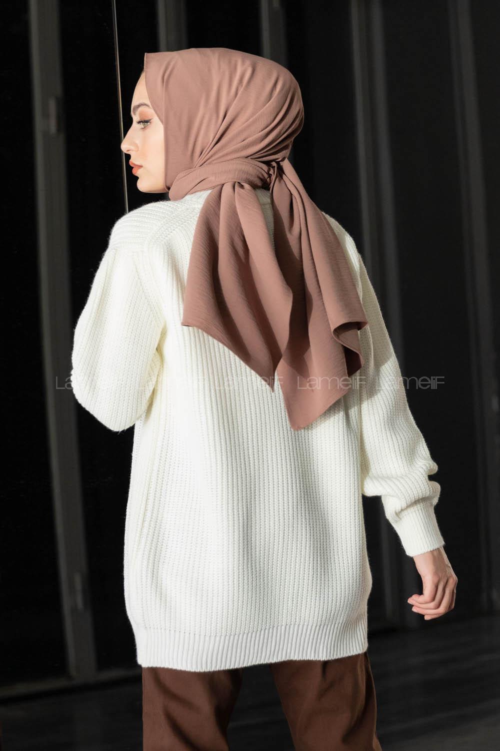 Modalamelif Önü Düğmeli Hırka Kemik