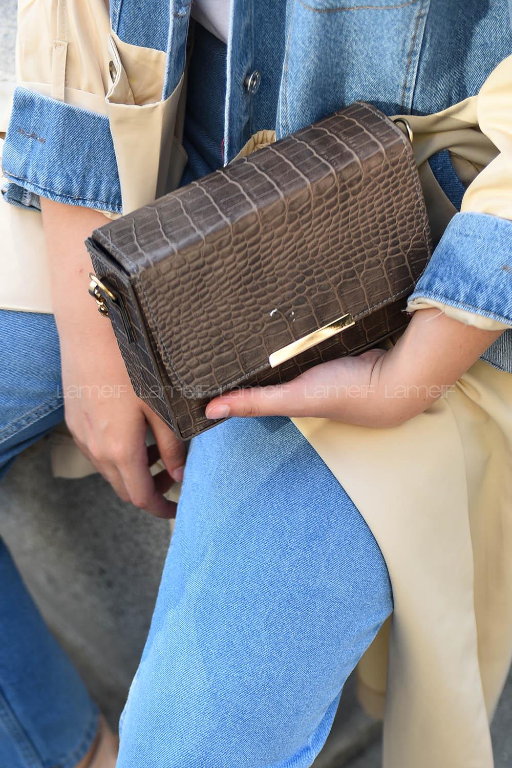 Modalamelif  Kutu Çapraz Çanta Soft Kahve