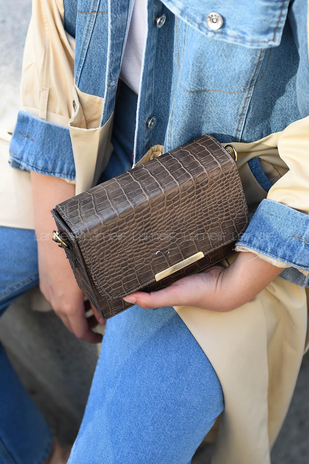 Modalamelif  Kutu Çapraz Çanta Soft Kahve