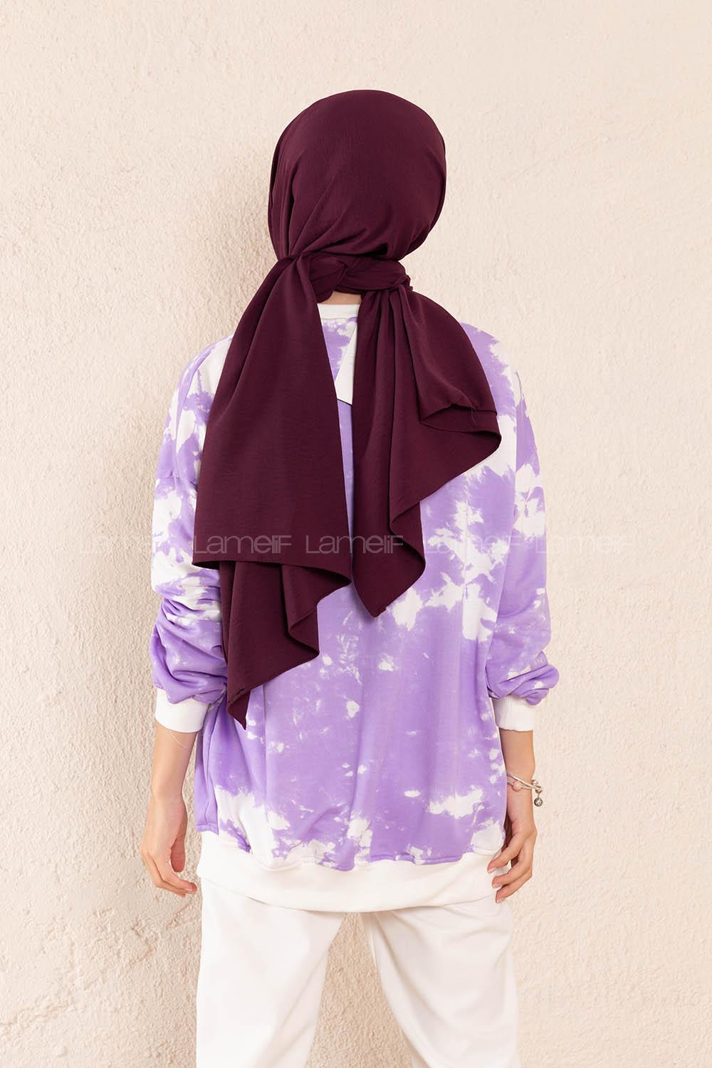 Modalamelif Batik Desen Sweatshirt Açık Mor