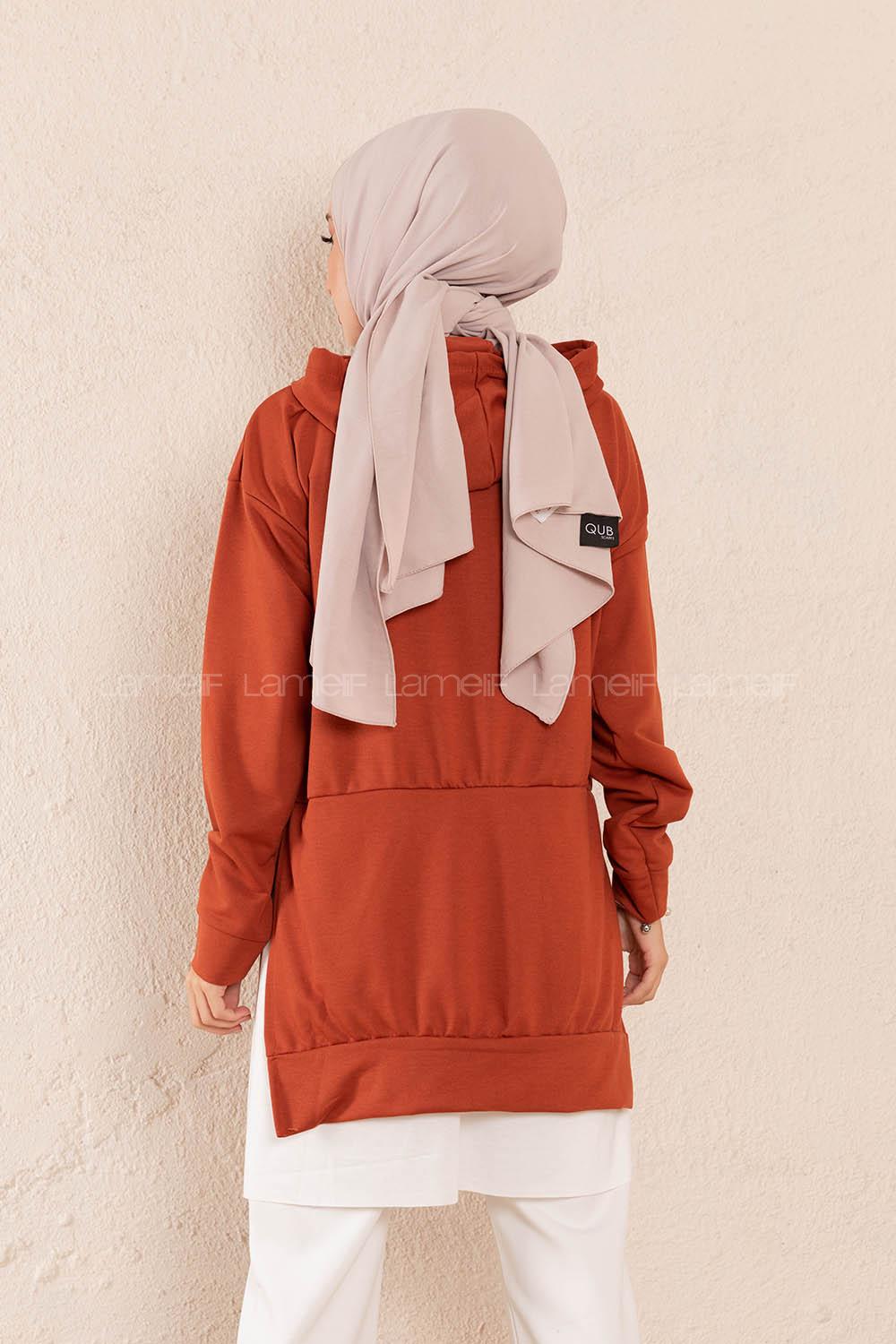 Modalamelif Eteği Garnili Dreams Tunik Koyu Kiremit