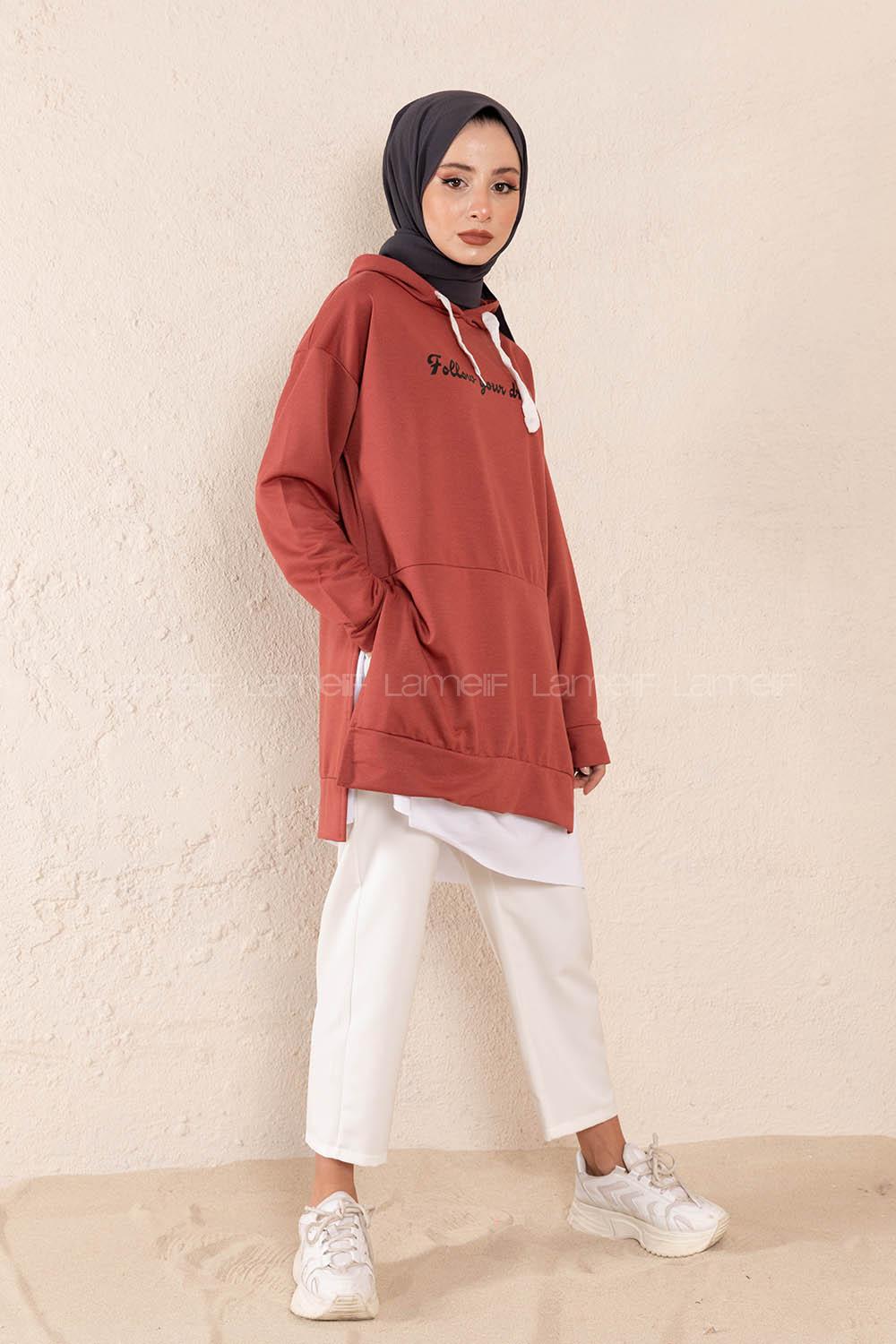 Modalamelif Eteği Garnili Dreams Tunik Koyu Pembe