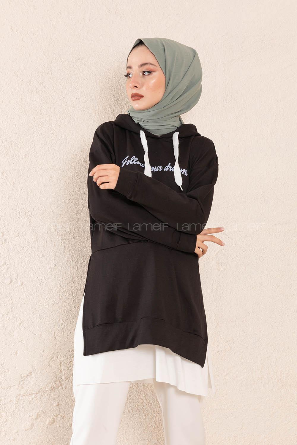 Modalamelif Eteği Garnili Dreams Tunik Siyah