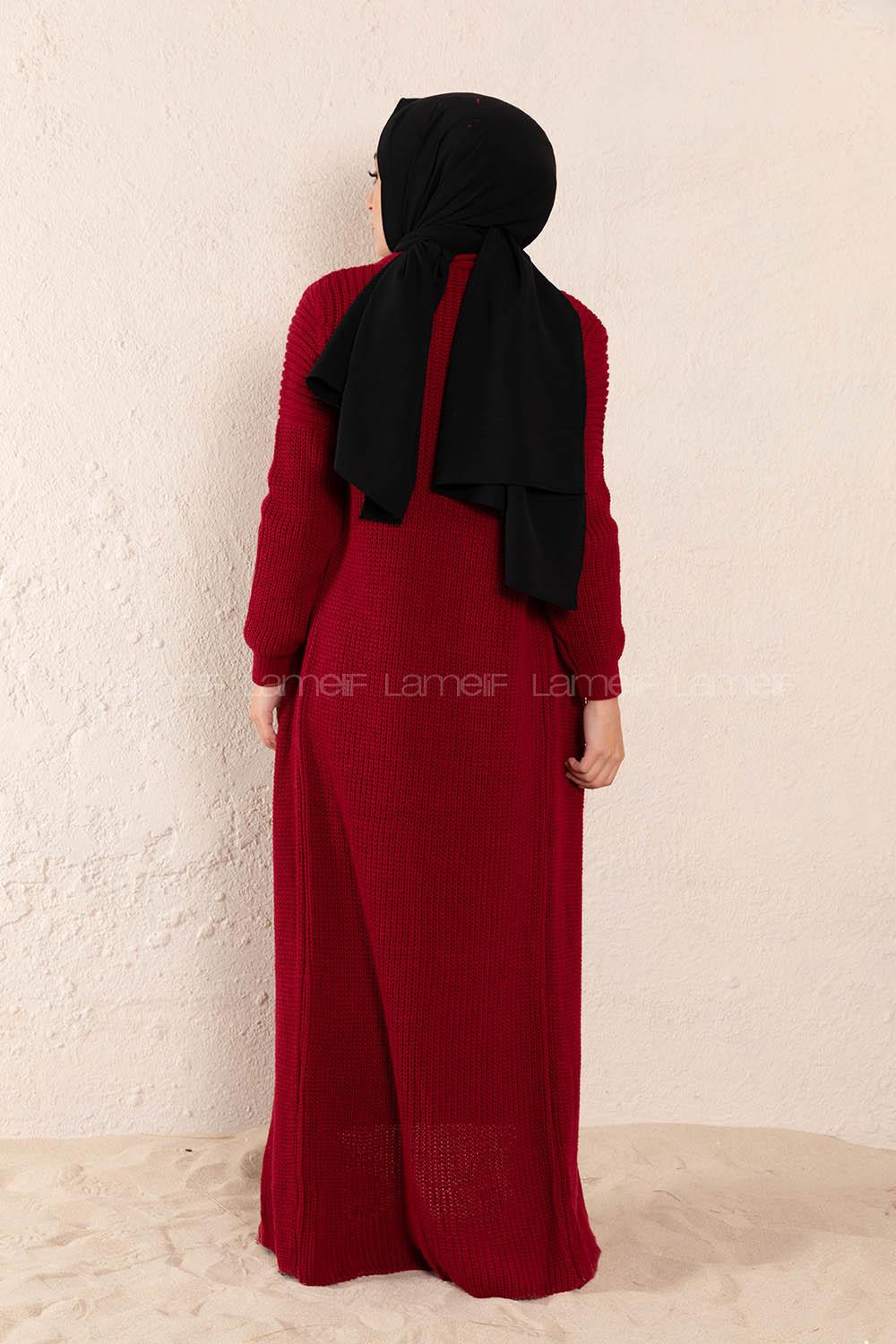 Modalamelif Fitilli Triko İkili Takım Bordo