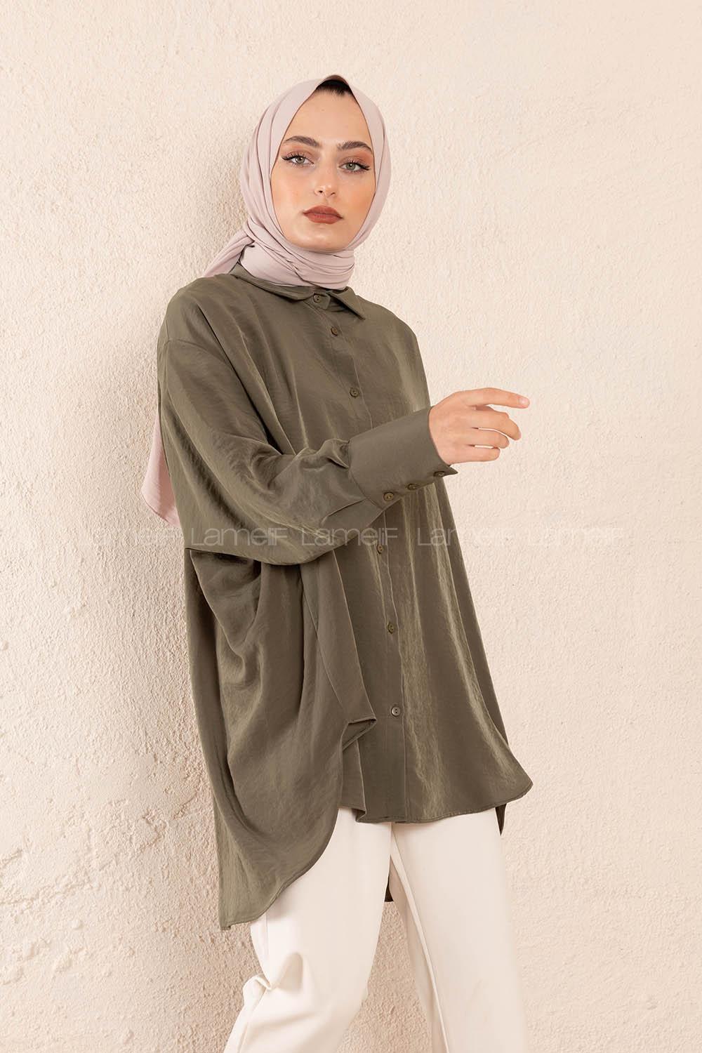 Modalamelif Oversize Gömlek Haki
