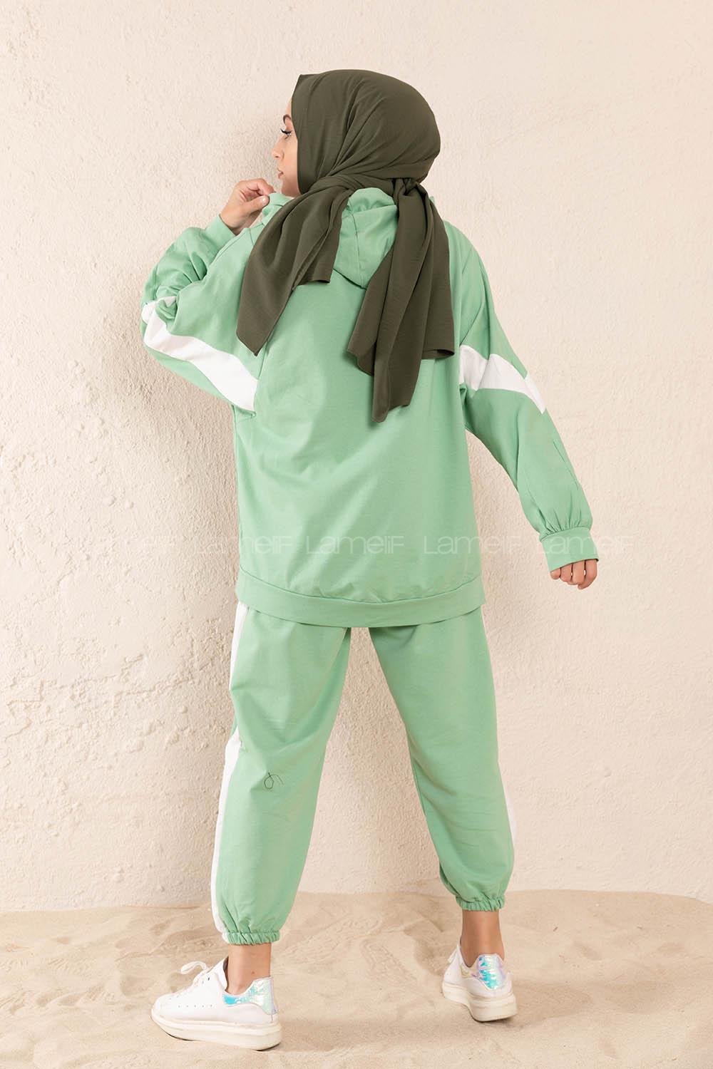 Modalamelif Yanları Şeritli İkili Takım Çağla Yeşili