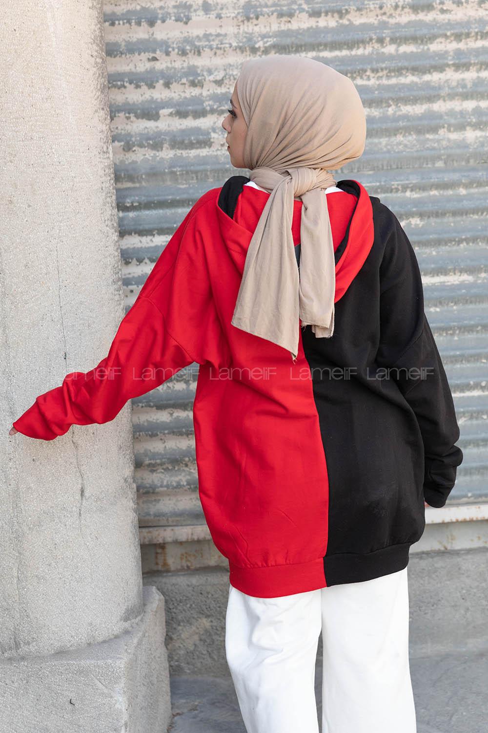 Modalamelif Bad Gırl Kapşonlu Sweatshirt Kırmızı