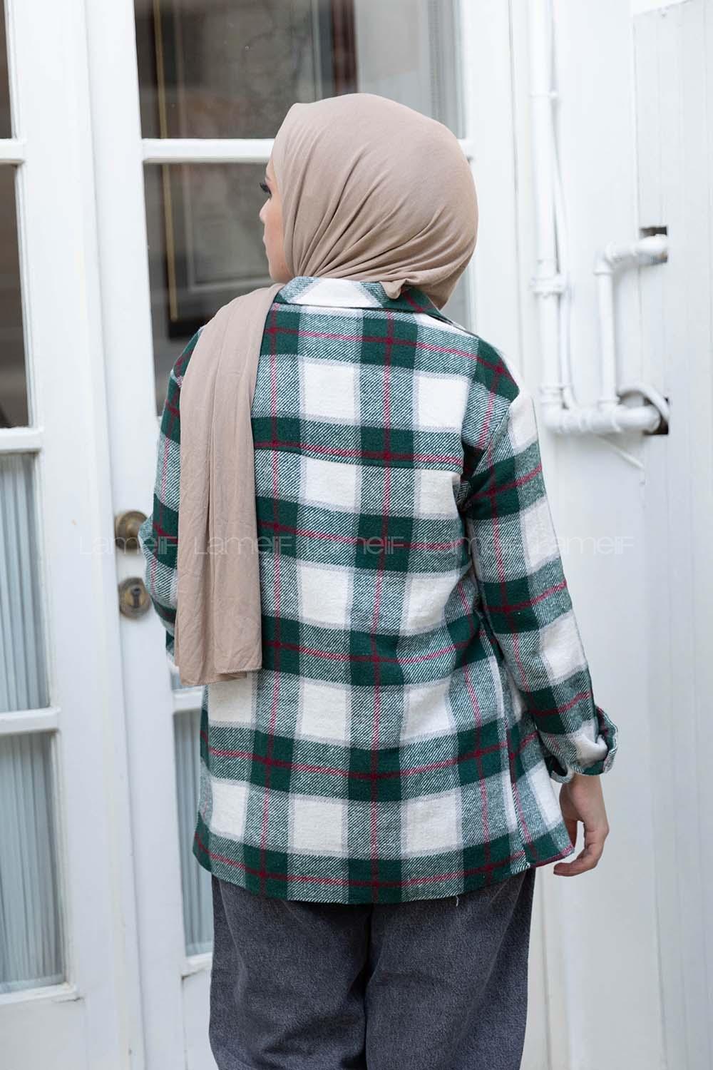 Modalamelif Çift Cepli Ekose Oduncu Gömlek Yeşil