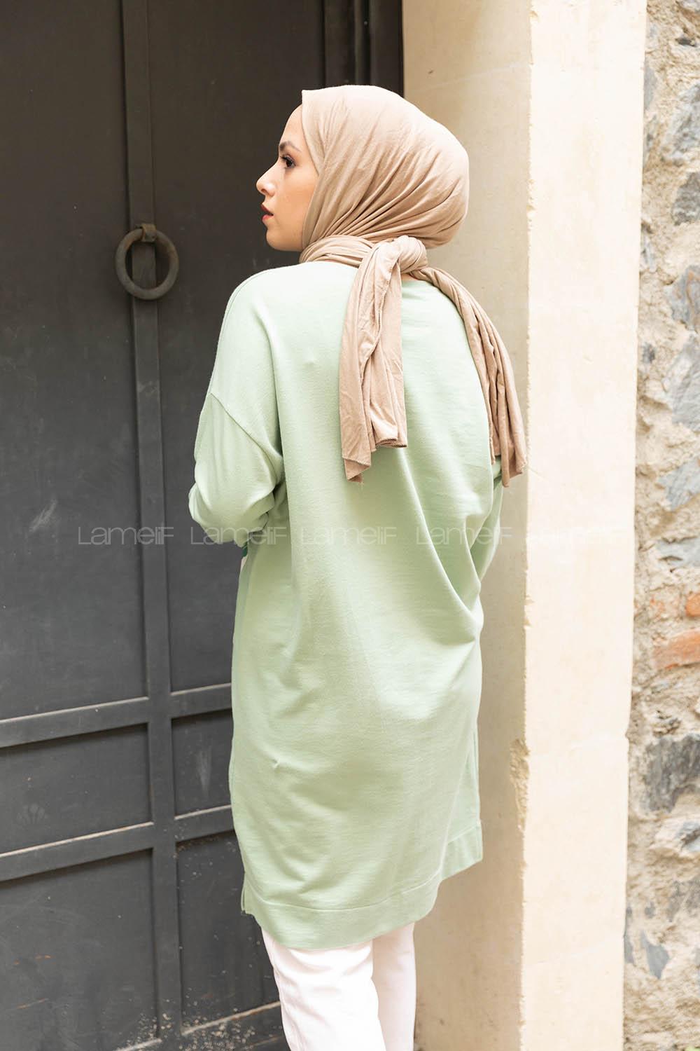 Modalamelif Fashion Secret  Baskılı Tunik Çağla