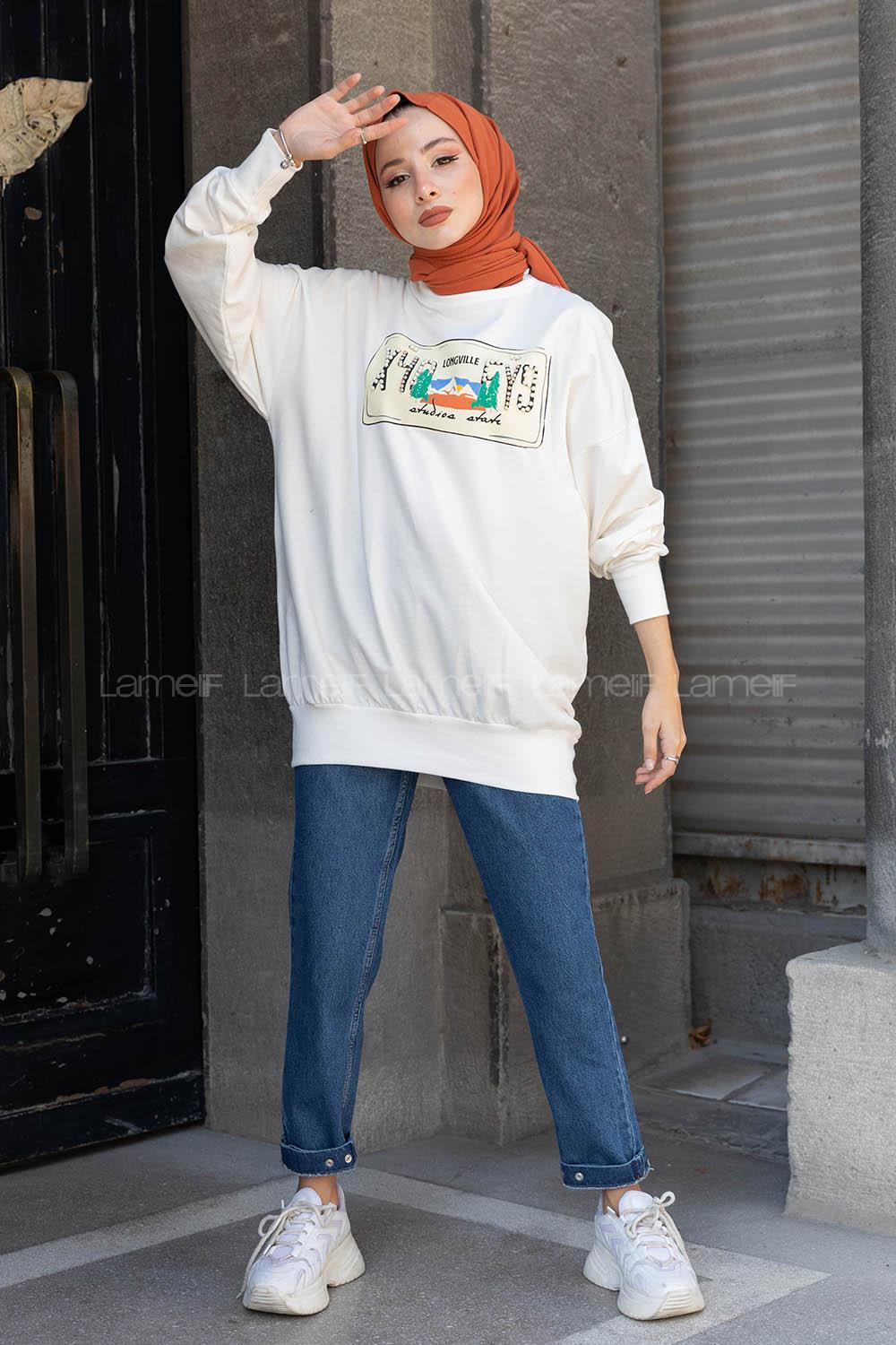 Modalamelif Longlive Sweatshirt Beyaz