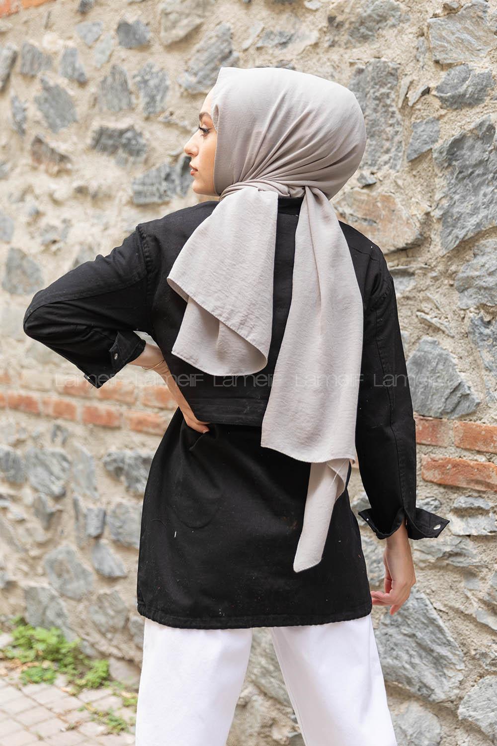 Modalamelif Önü Gizli Fermuarlı Yan Cepli Ceket Siyah