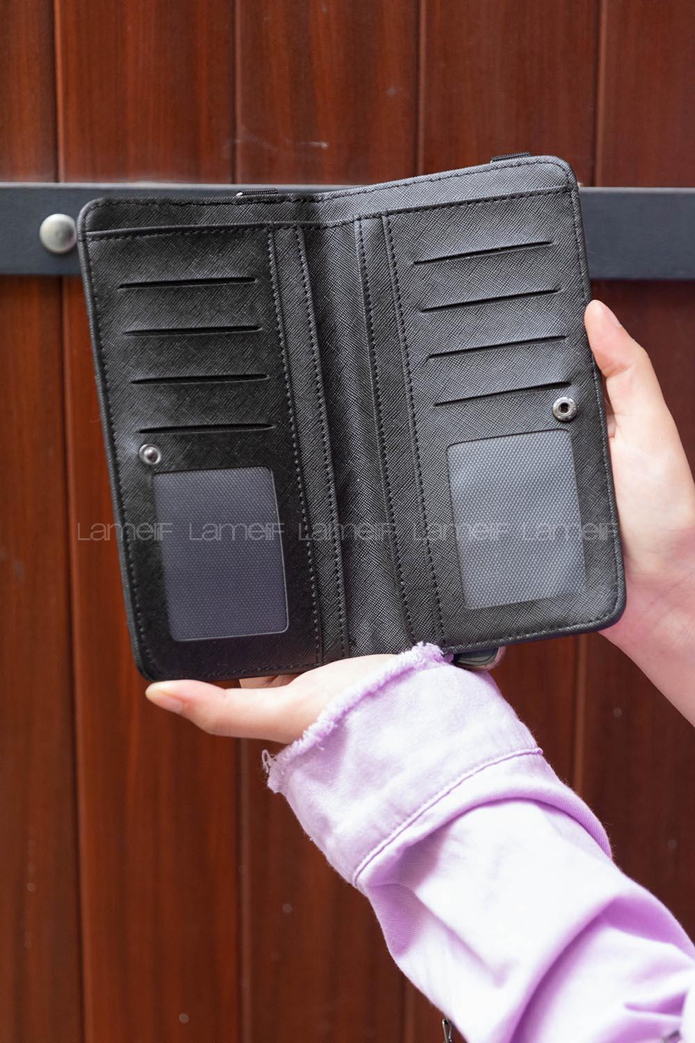 Modalamelif Zincir  Askılı Cüzdan Çanta Siyah