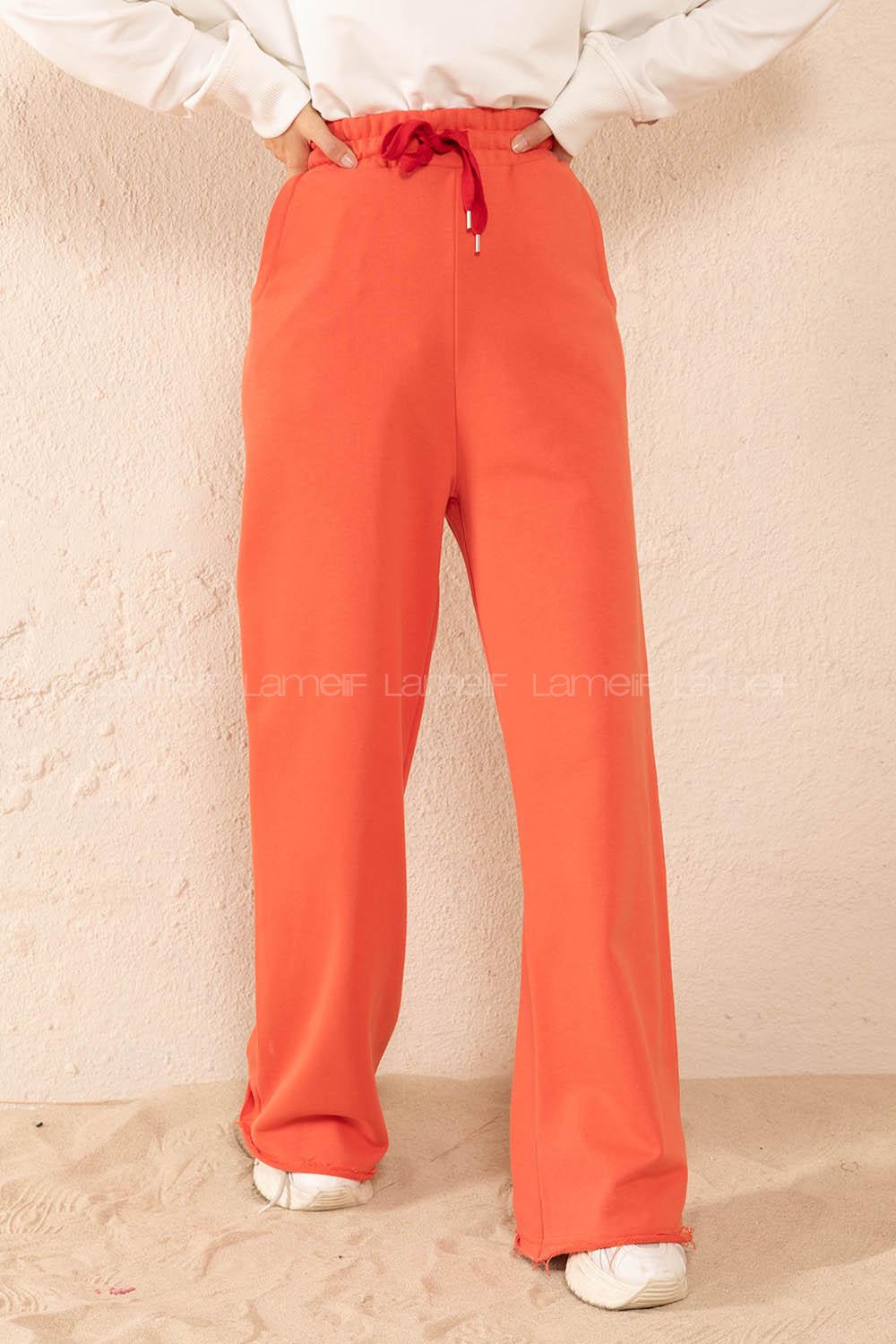 Modalamelif Bel Lastikli Geniş Paça Eşofman Koyu Pembe