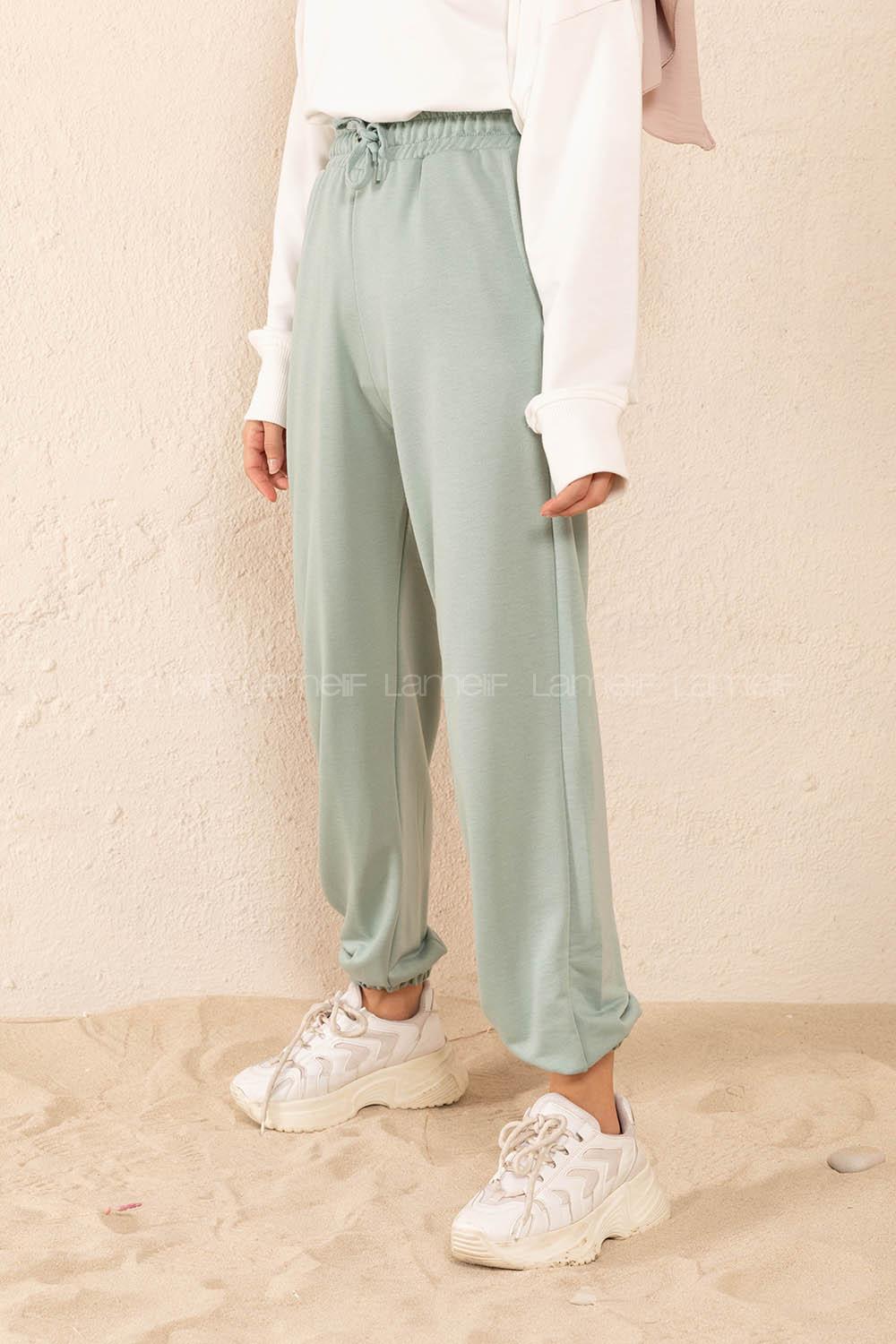 Modalamelif Bel Ve Paça Lastikli Eşofman Çağla