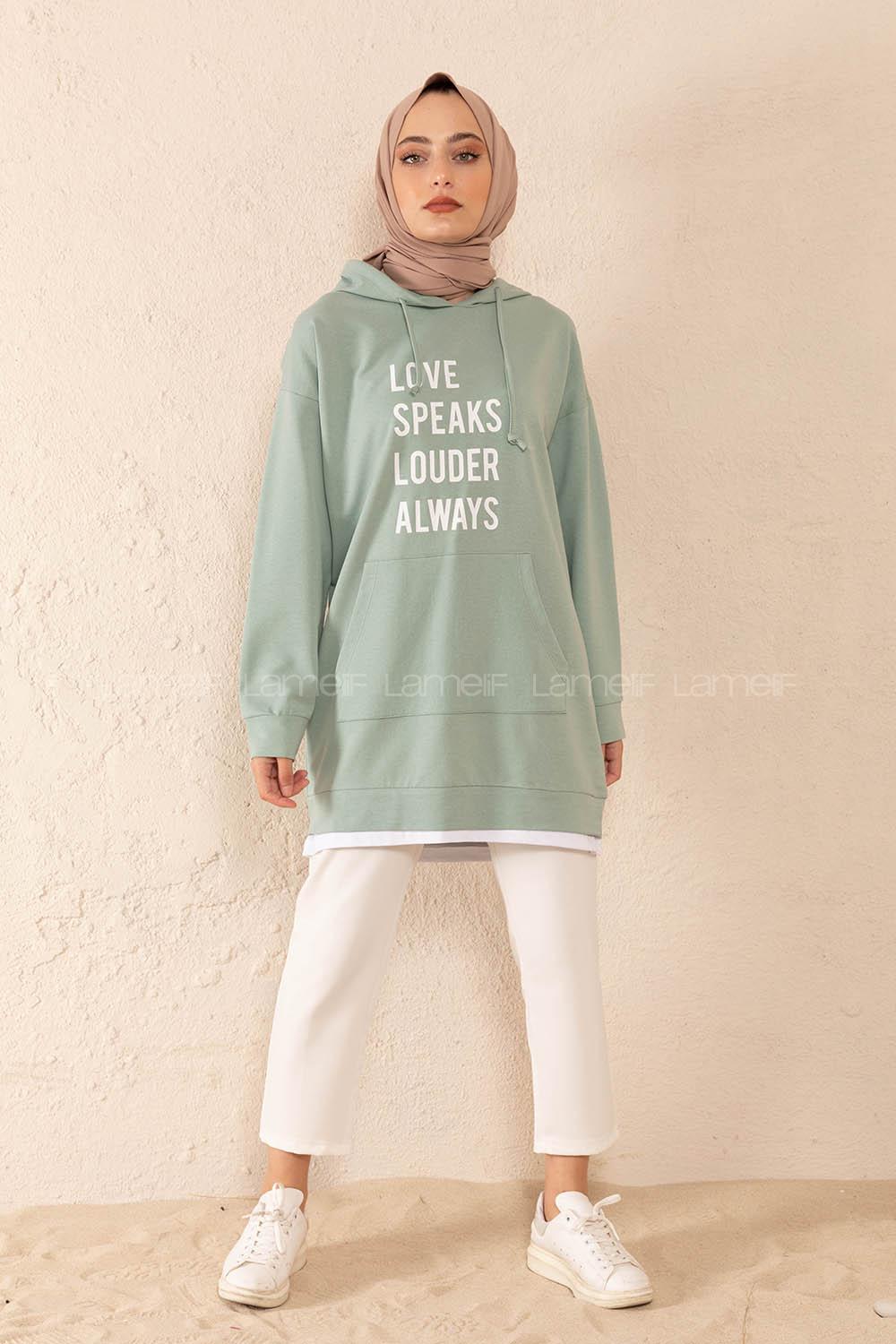 Modalamelif Love Speaks Sweat Mint Yeşili