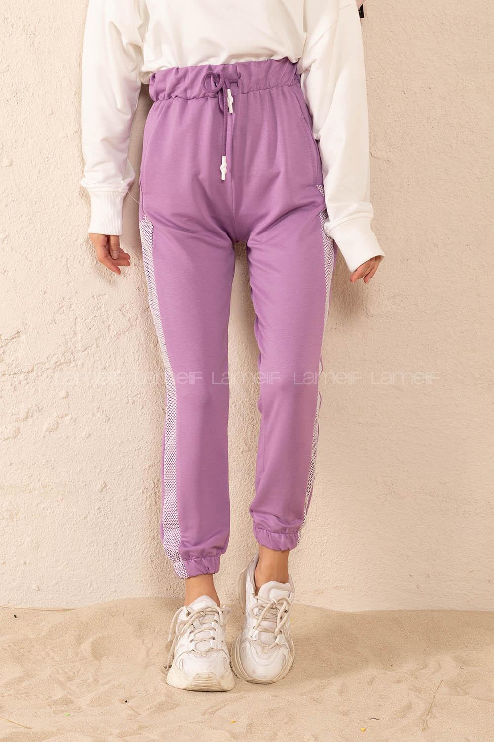 Modalamelif Yanları File Detaylı Eşofman Lila